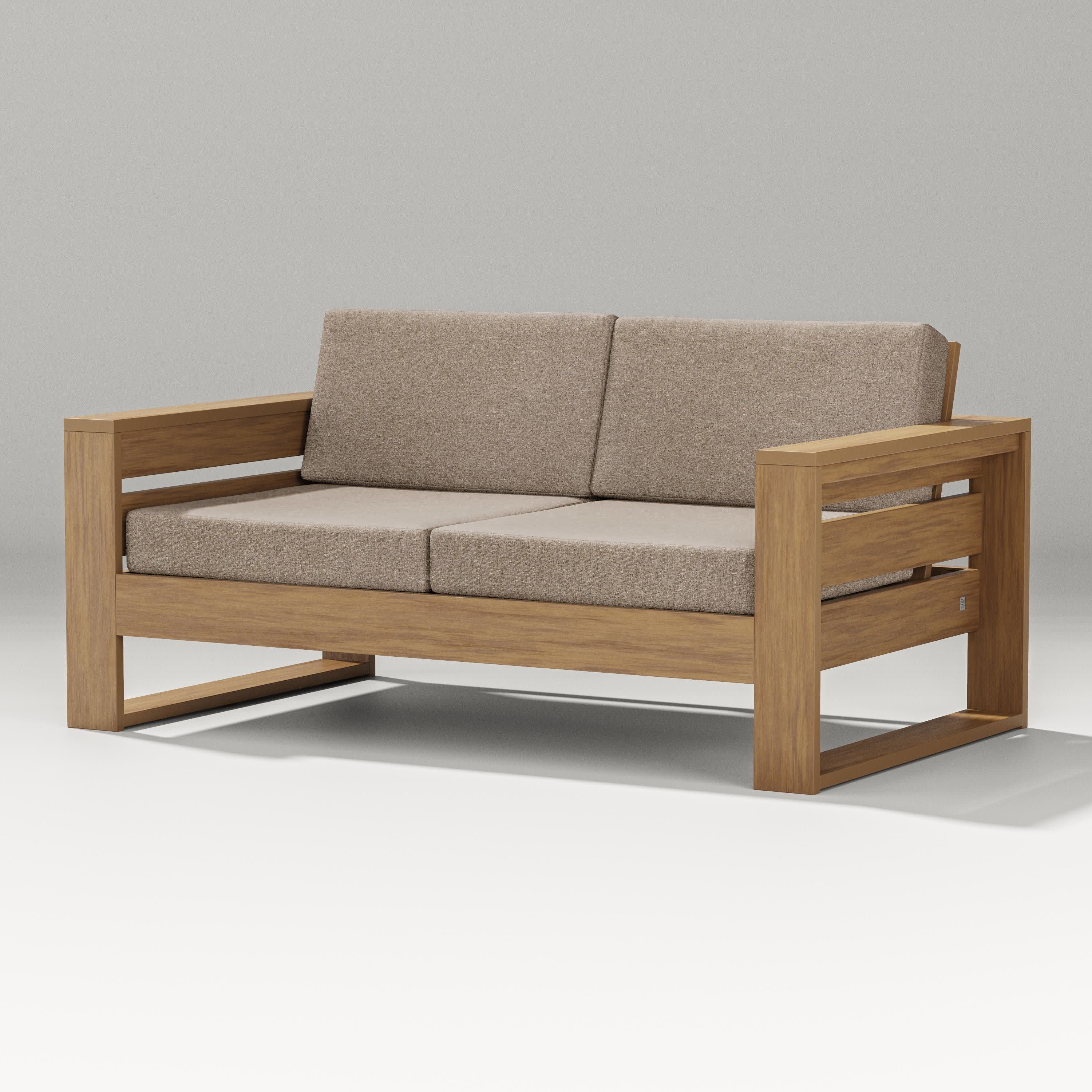 Latitude Loveseat in Natural / Spiced Burlap