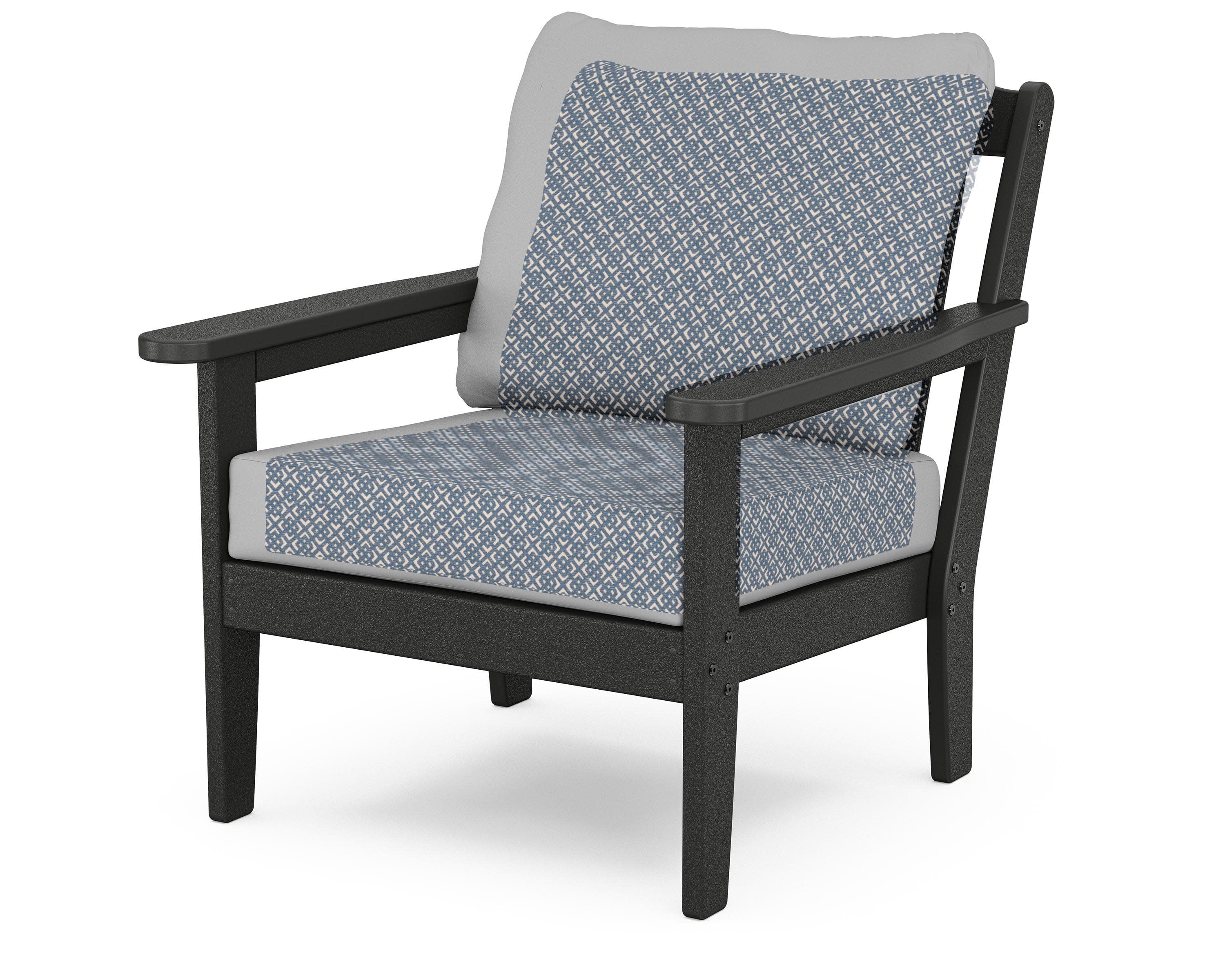 Cottage Deep Seating Chair in Black / Hopscotch