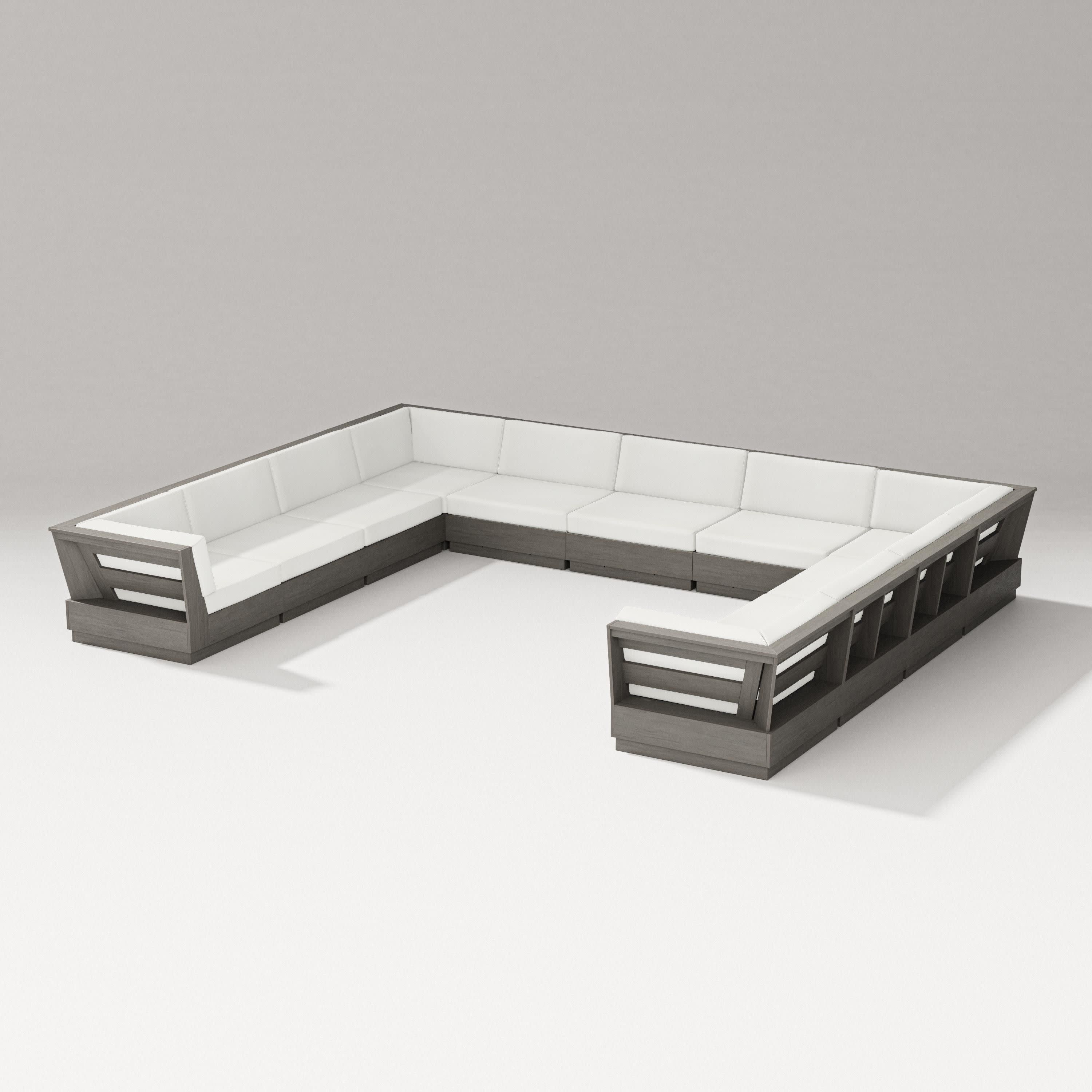 Elevate Large U-Shaped Sectional in Driftwood / Natural Linen