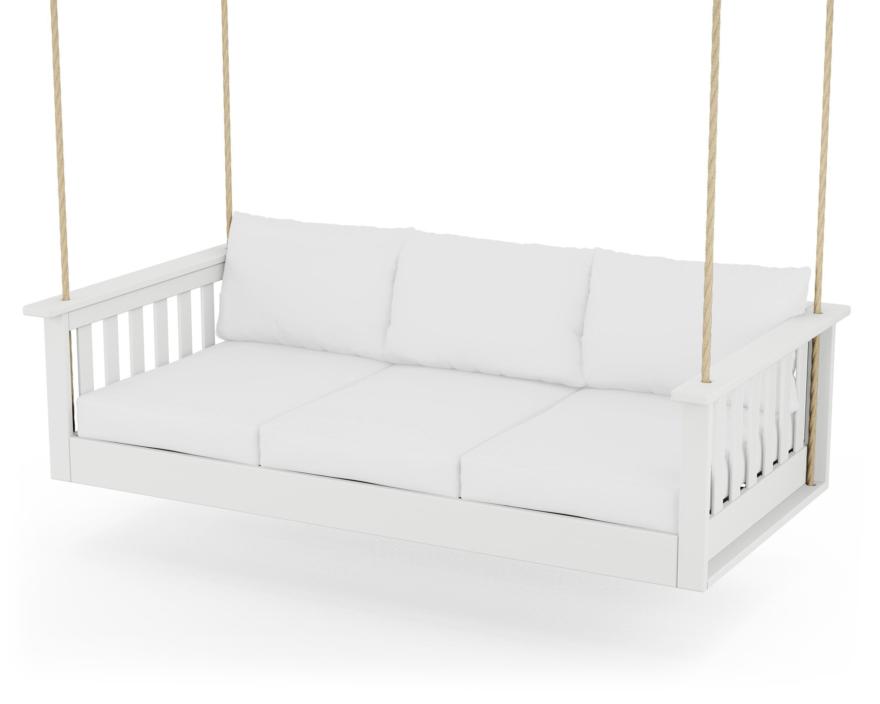 Vineyard Daybed Swing in White / Natural