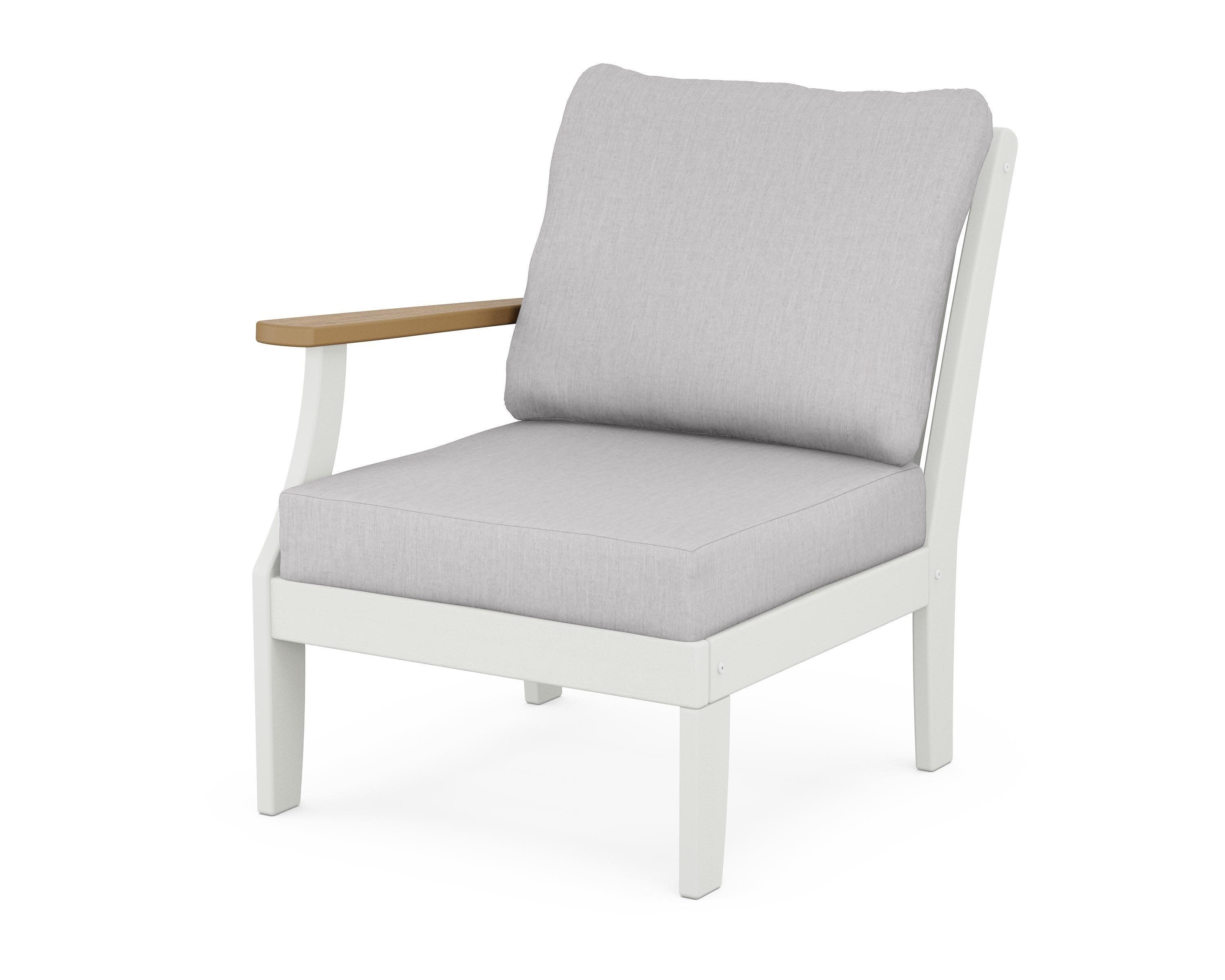 Braxton Modular Left Arm Chair in White / Natural / Granite