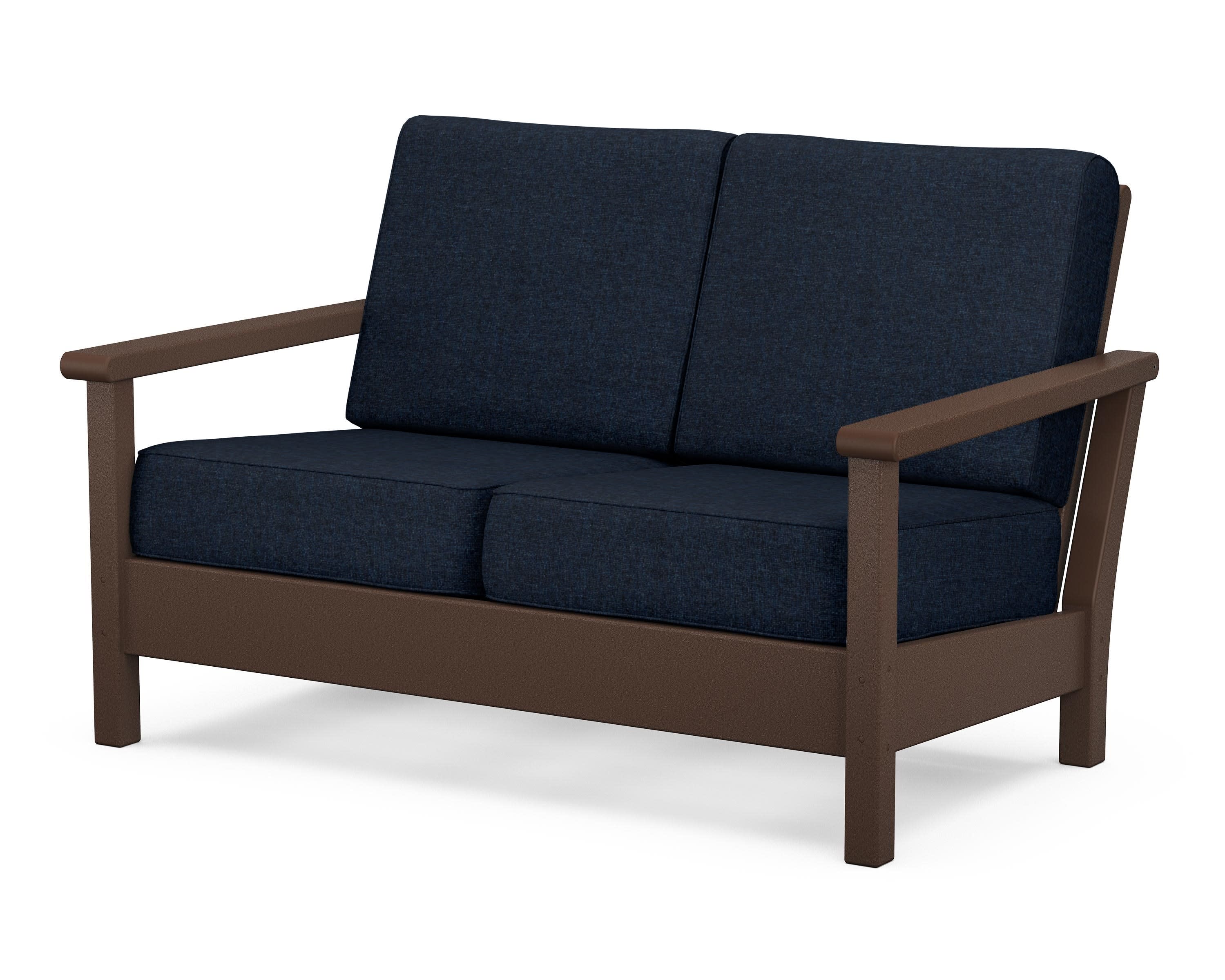 Harbour Deep Seating Loveseat in Mahogany / Marine Indigo