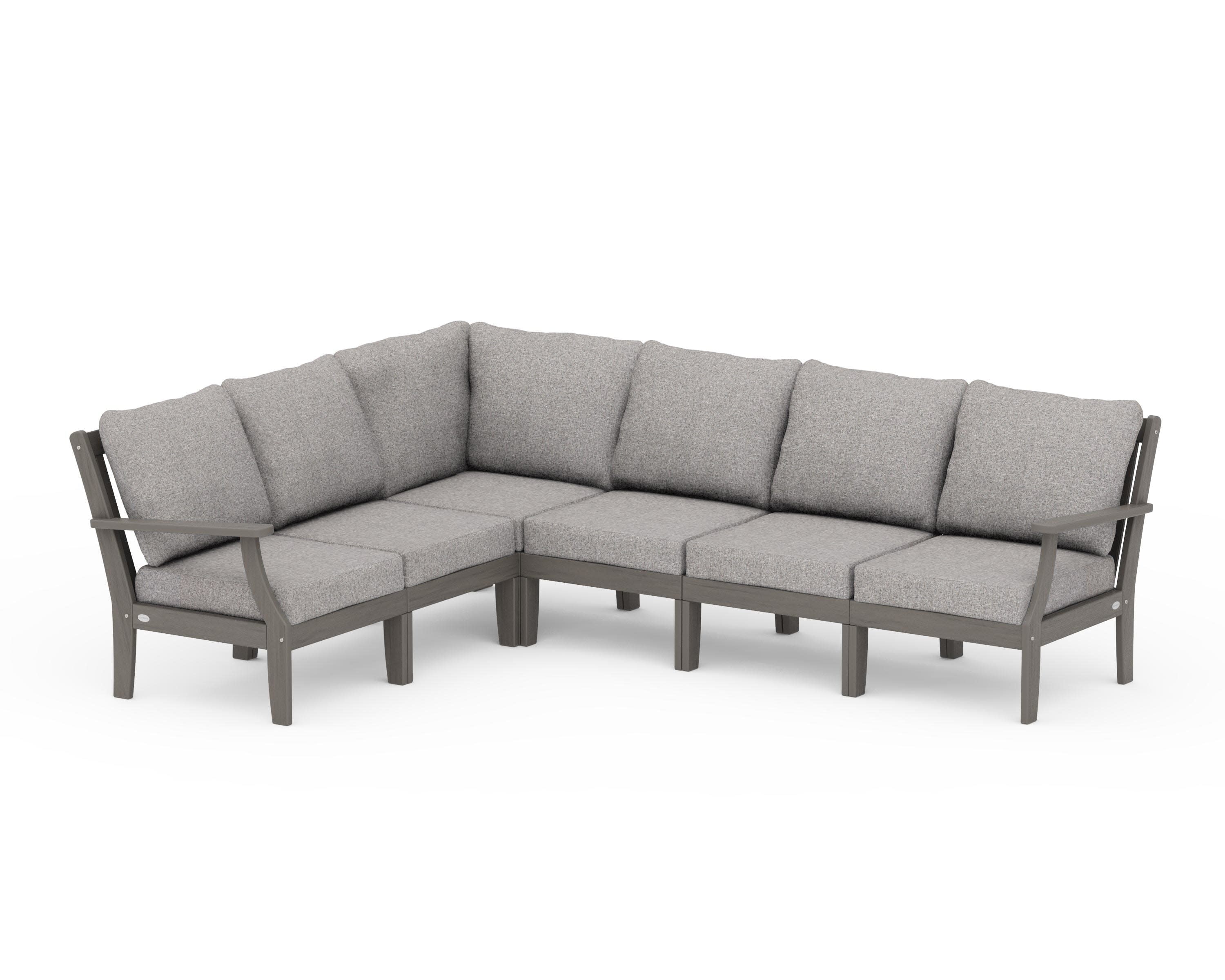 Braxton Modular 6-Piece Deep Seating Set in Driftwood / Grey Mist