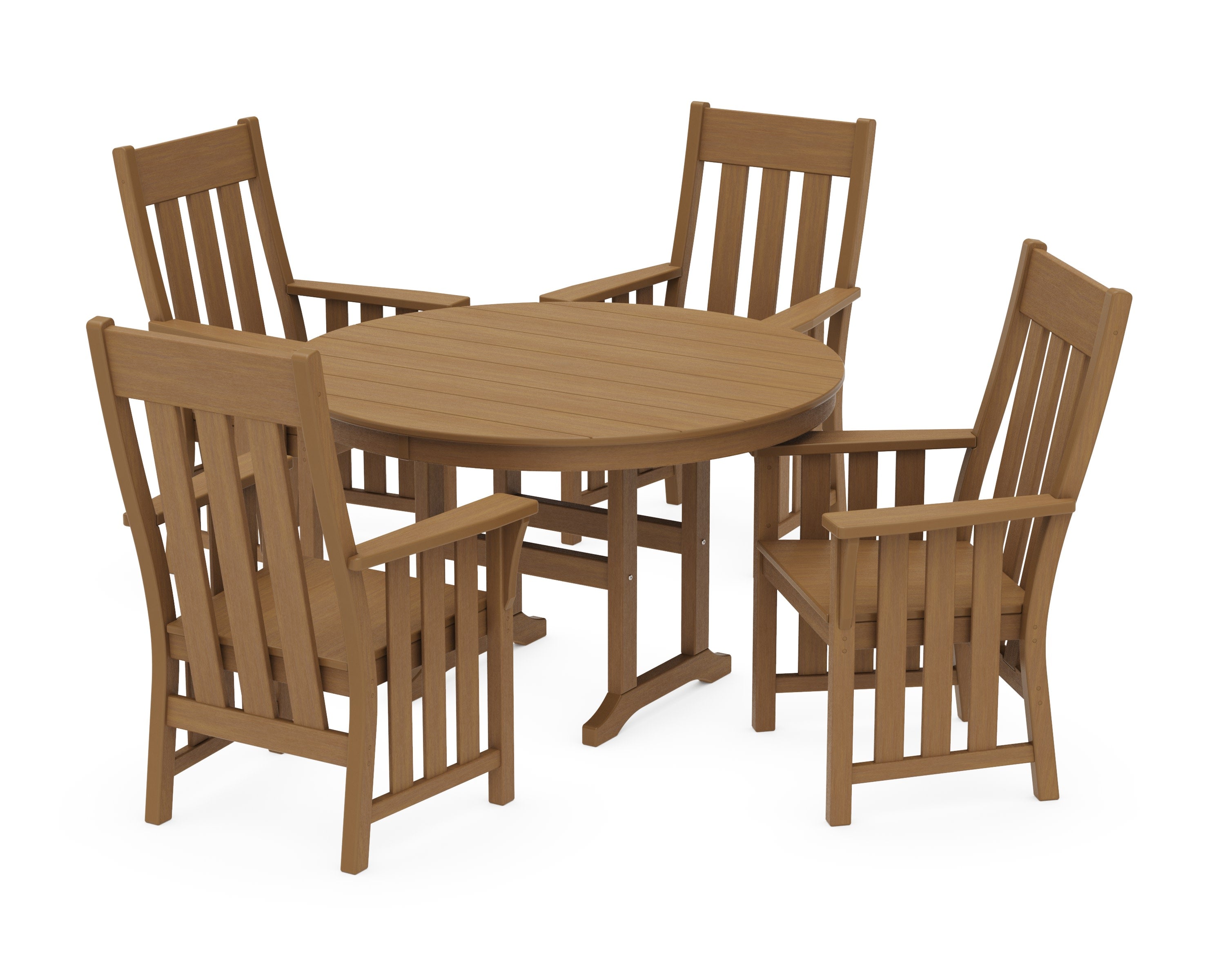 Acadia 5-Piece Round Farmhouse Dining Set in Natural