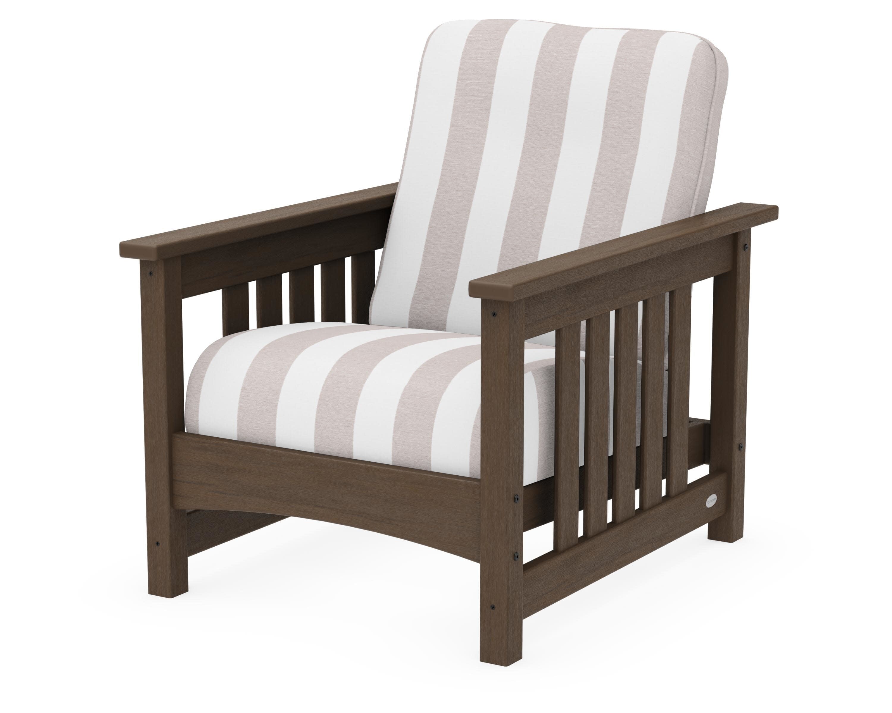 Club Mission Chair in Kona / Cabana Stripe Dune Burlap