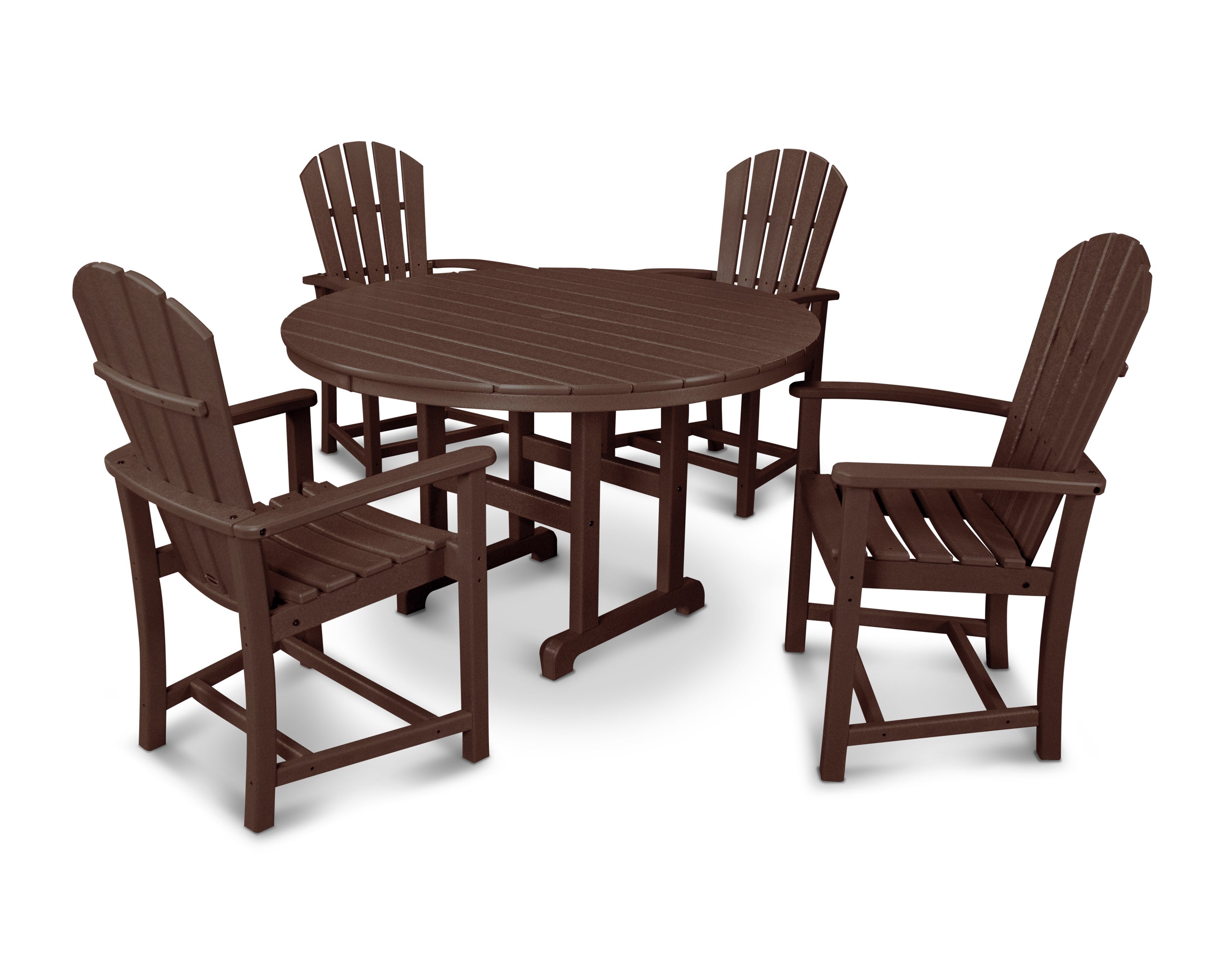 Palm Coast 5-Piece Round Farmhouse Dining Set in Mahogany