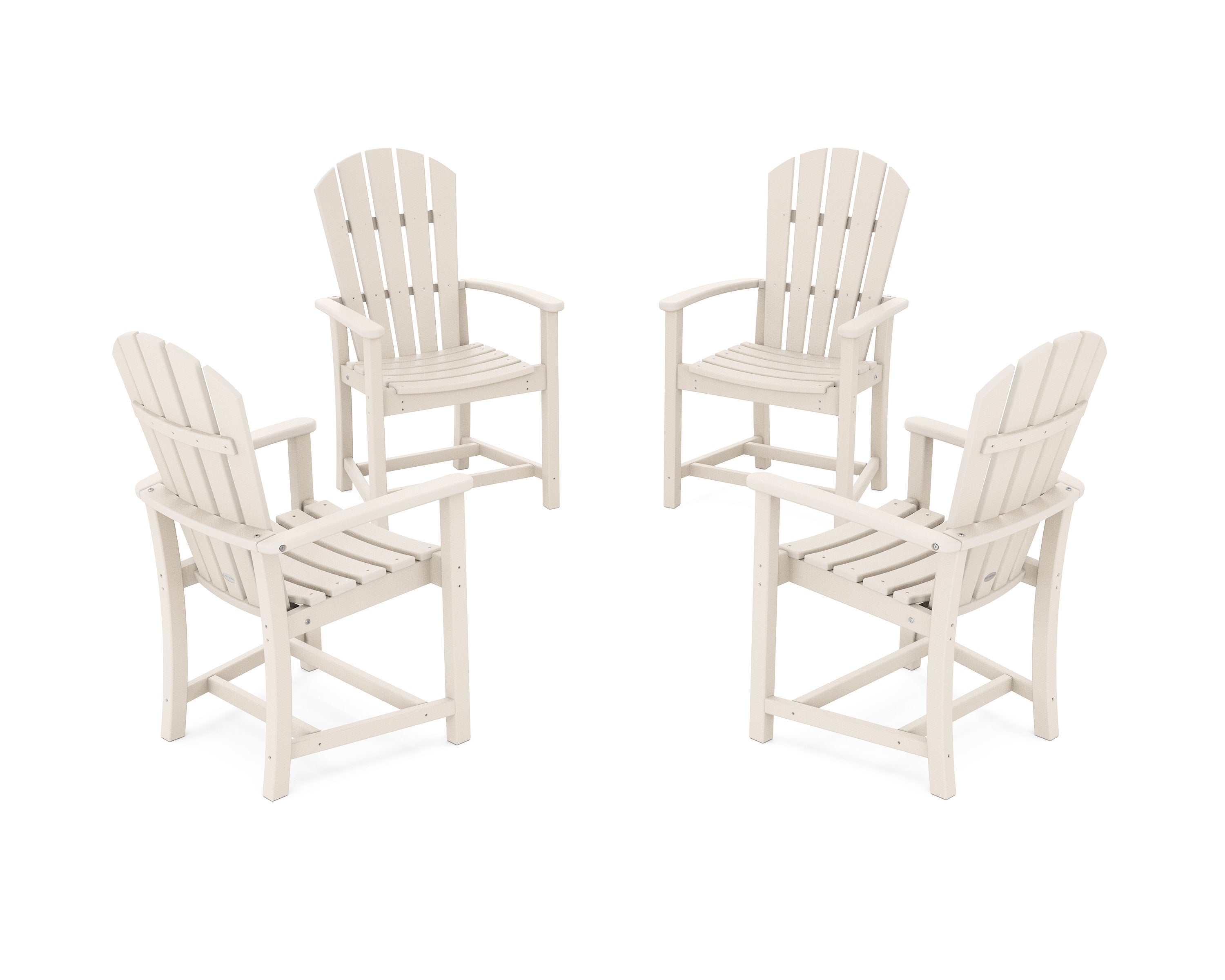 Palm Coast 4-Piece Upright Adirondack Conversation Set in Sand