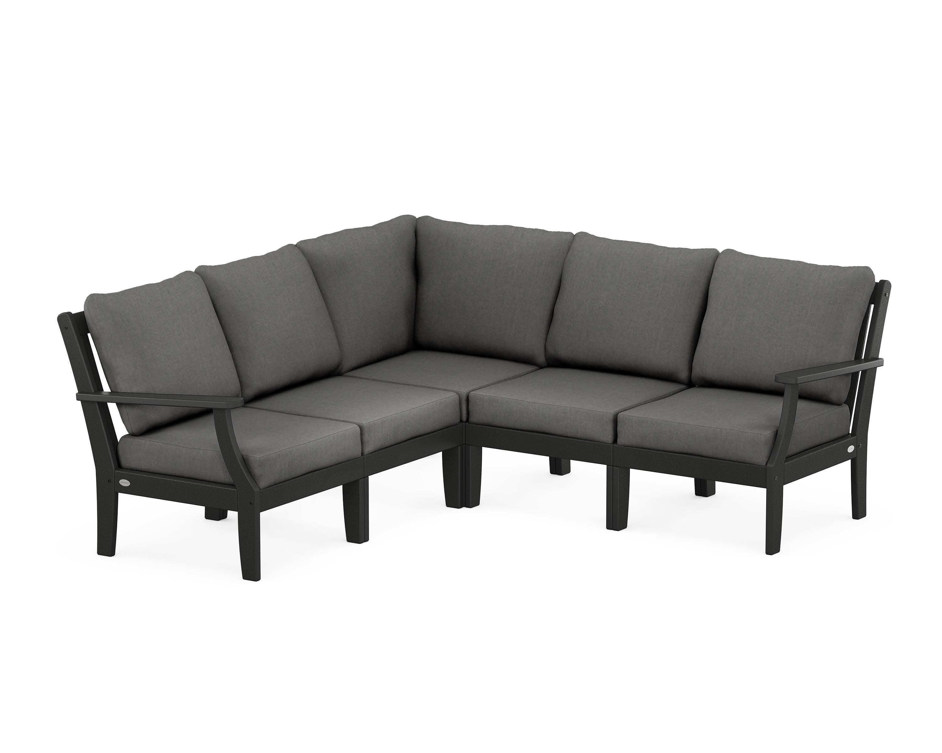 Braxton Modular 5-Piece Deep Seating Set in Black / Spectrum Carbon