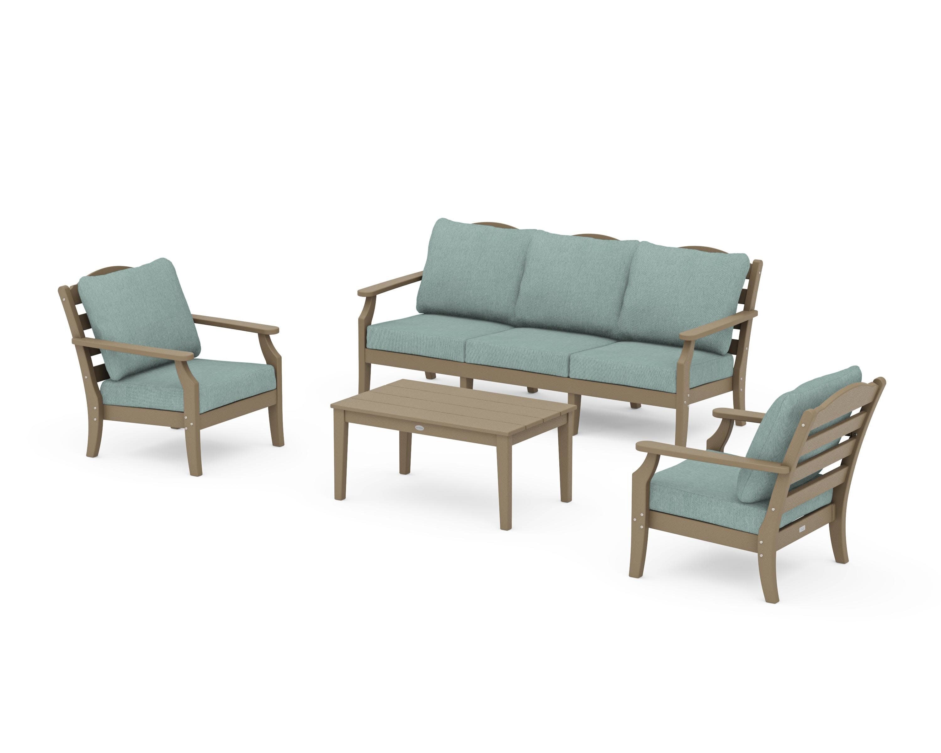 Savannah 4-Piece Deep Seating Set with Sofa in Vintage Sahara / Glacier Spa