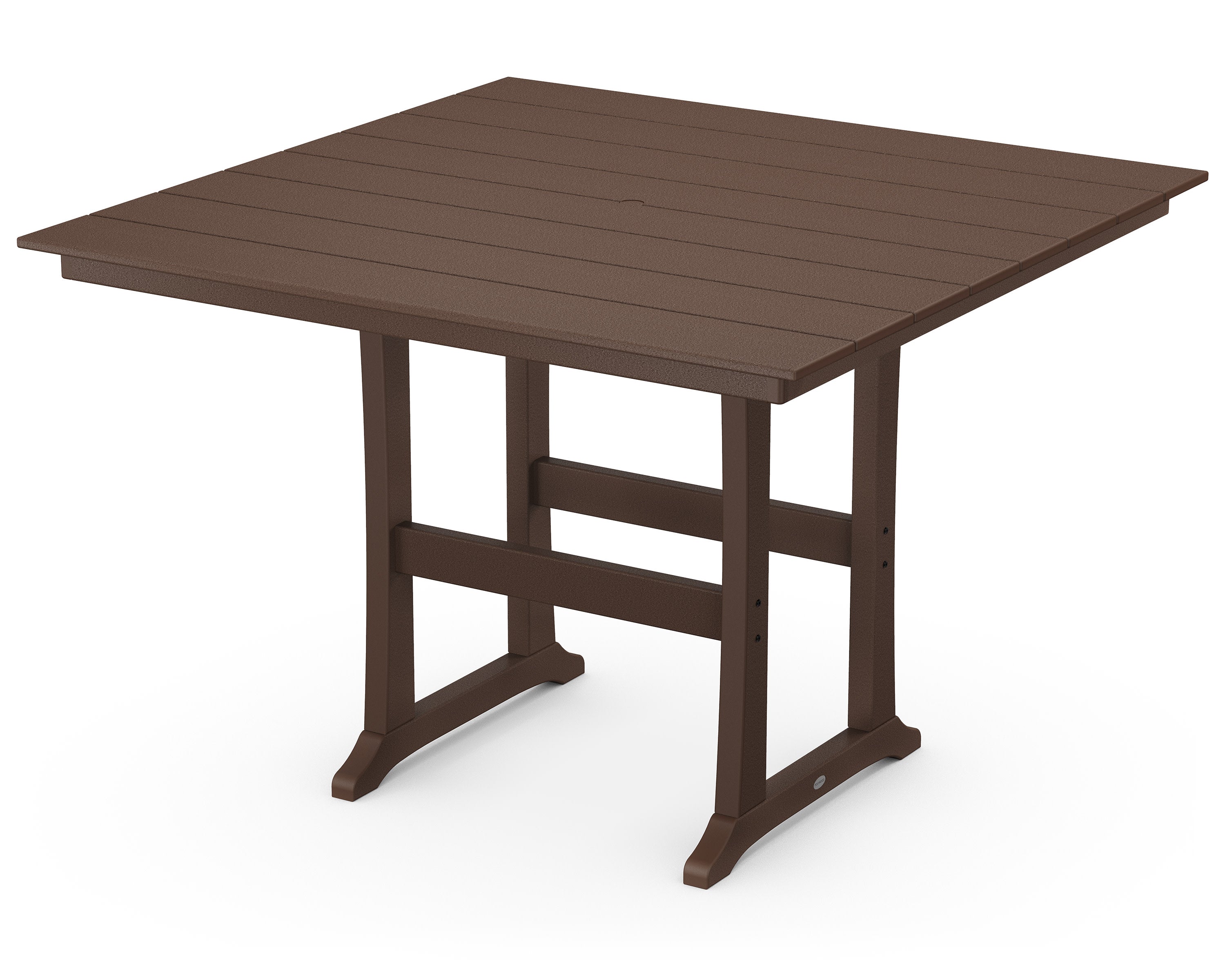 Farmhouse Trestle 59" Bar Table in Mahogany
