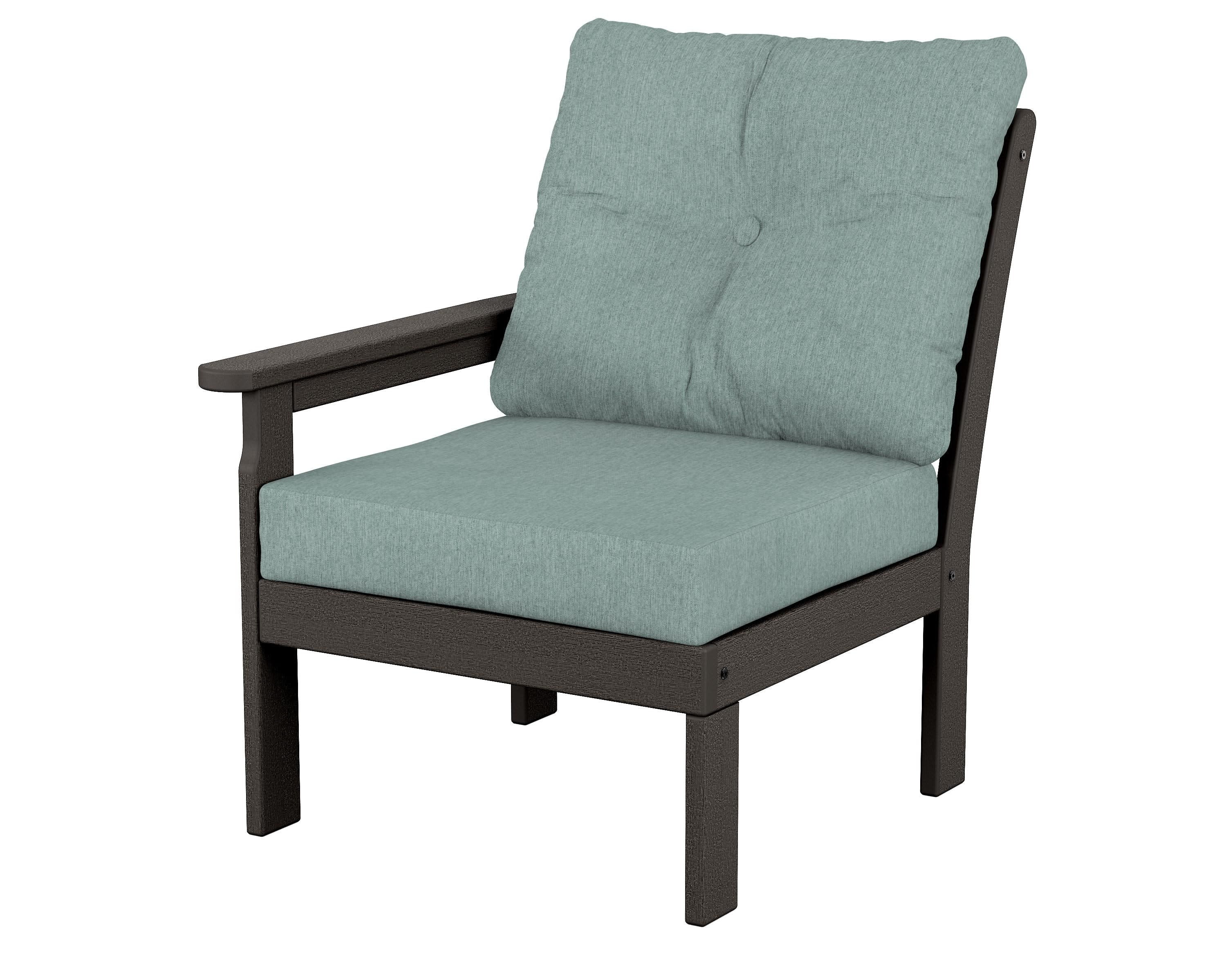 Vineyard Modular Left Arm Chair in Vintage Coffee / Glacier Spa