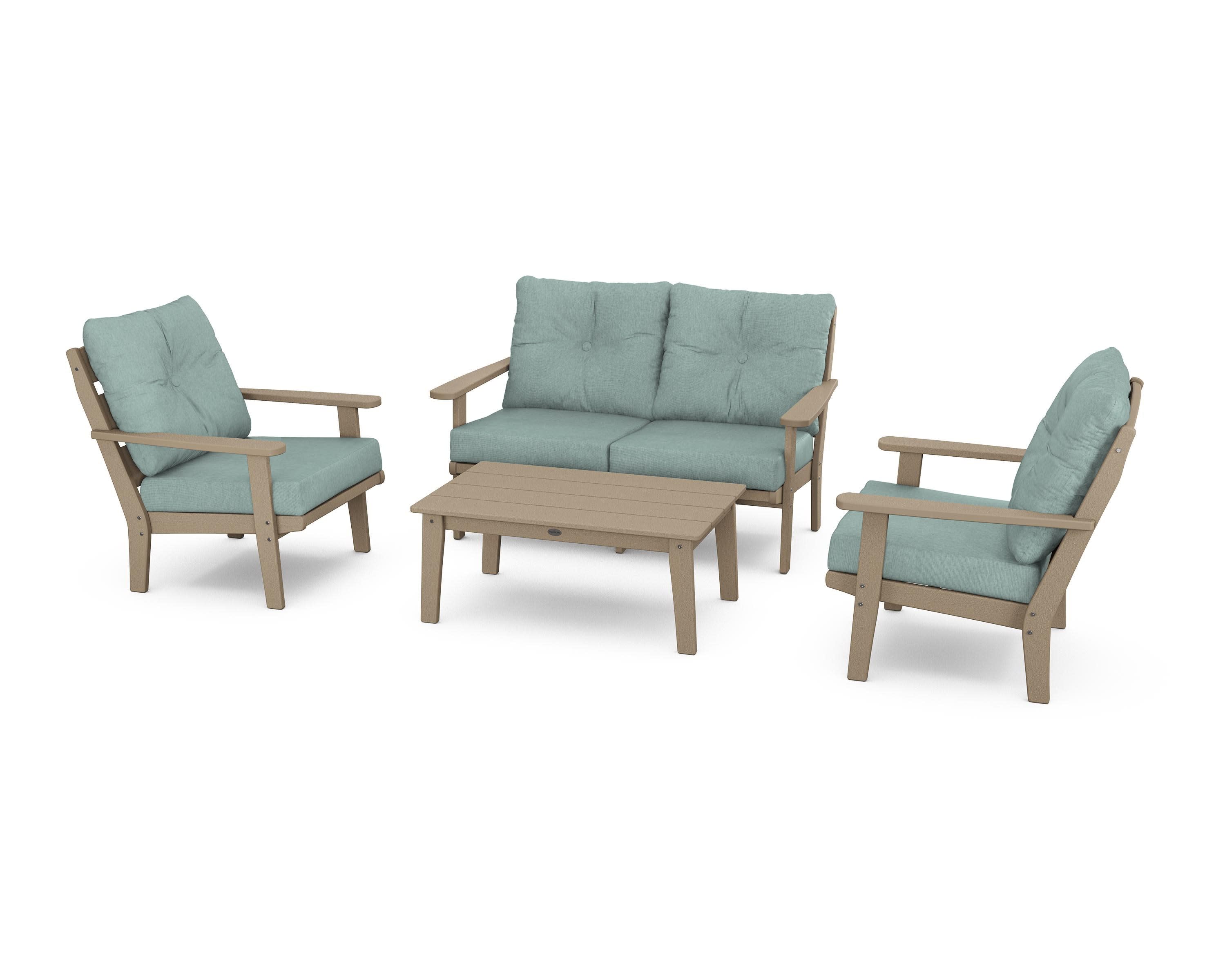 Lakeside 4-Piece Deep Seating Set in Vintage Sahara / Glacier Spa
