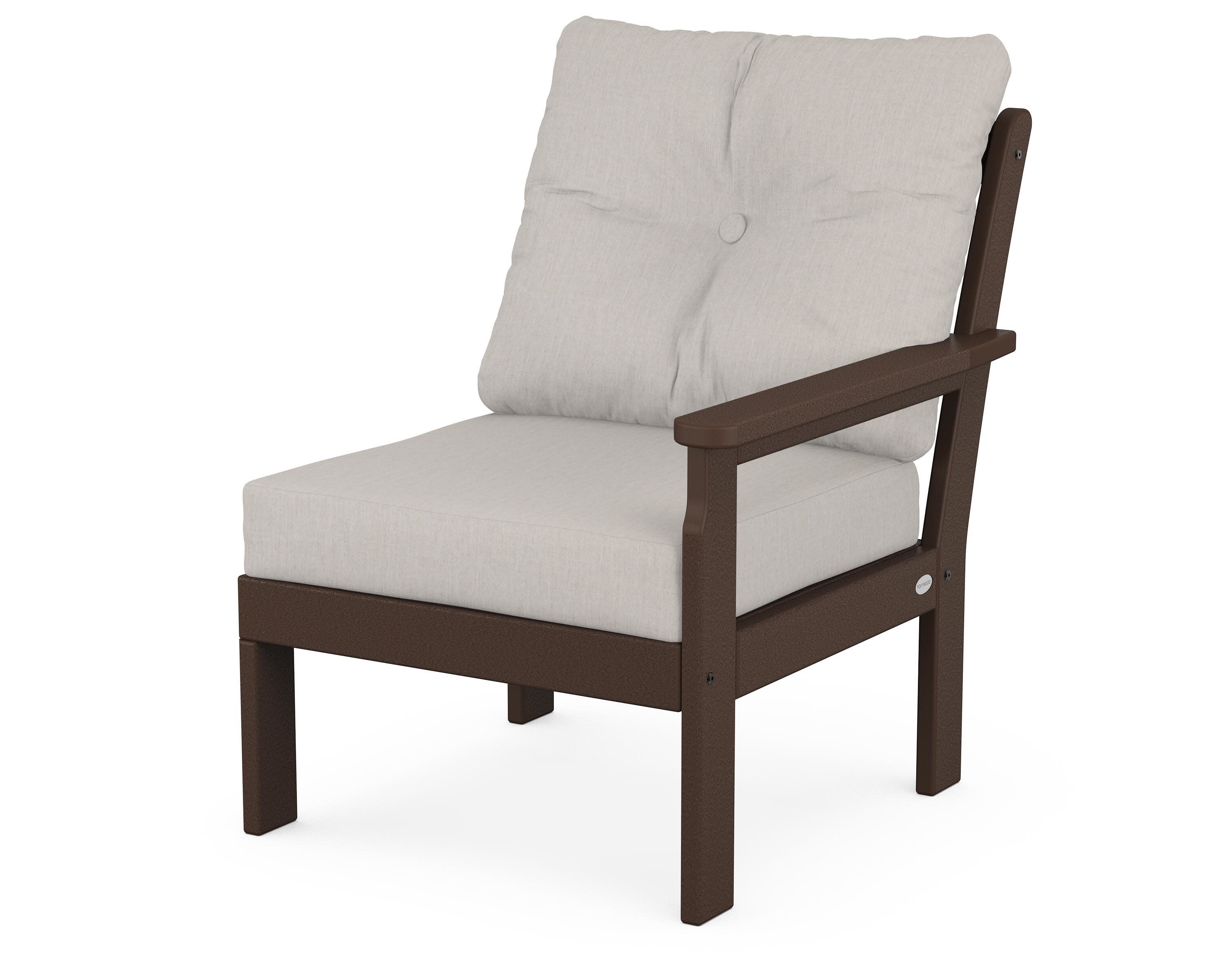 Vineyard Modular Right Arm Chair in Mahogany / Cast Ash