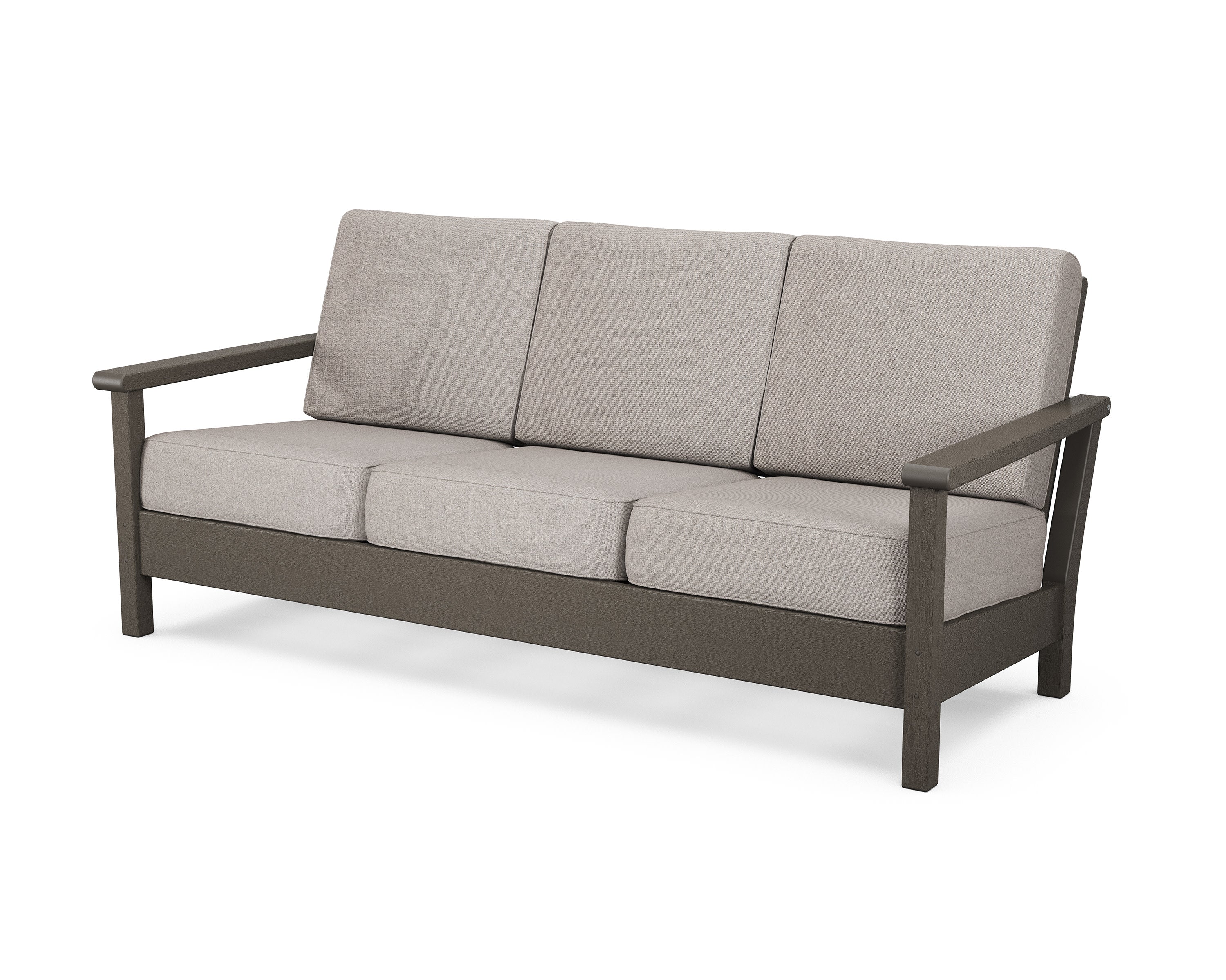 Harbour Deep Seating Sofa in Vintage Coffee / Weathered Tweed