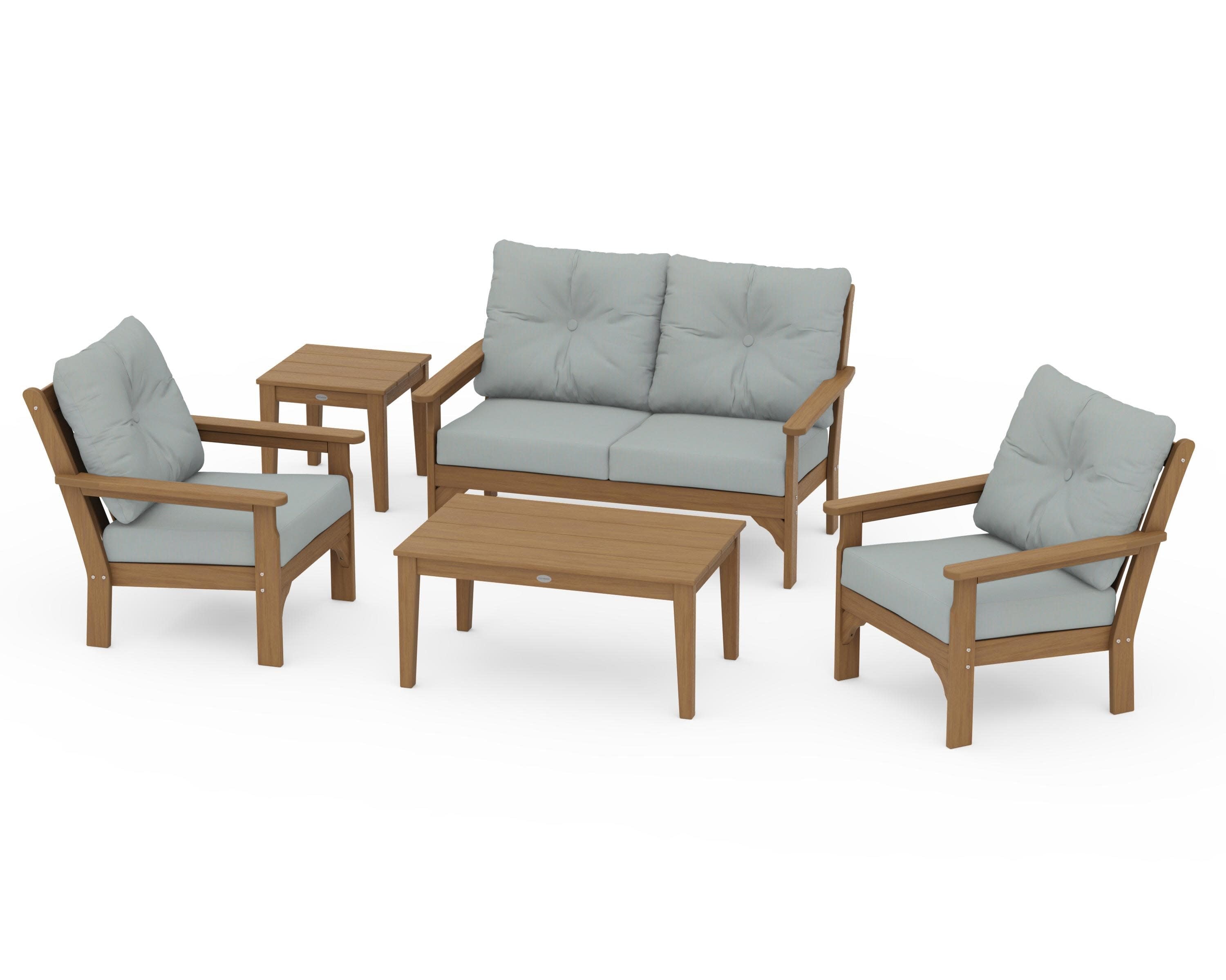 Vineyard 5-Piece Deep Seating Set in Natural / Spa