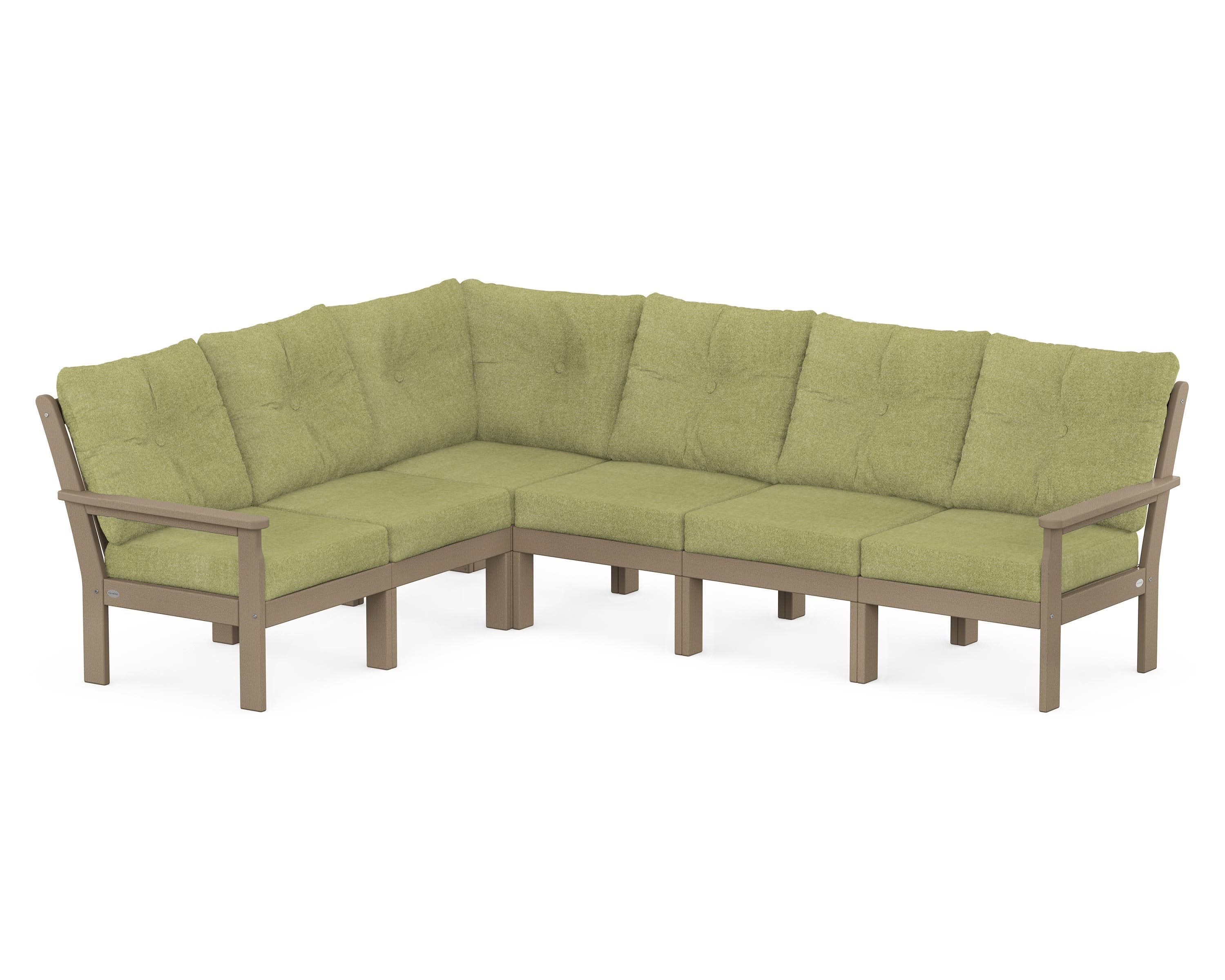Vineyard 6-Piece Sectional in Vintage Sahara / Chartreuse Boucle