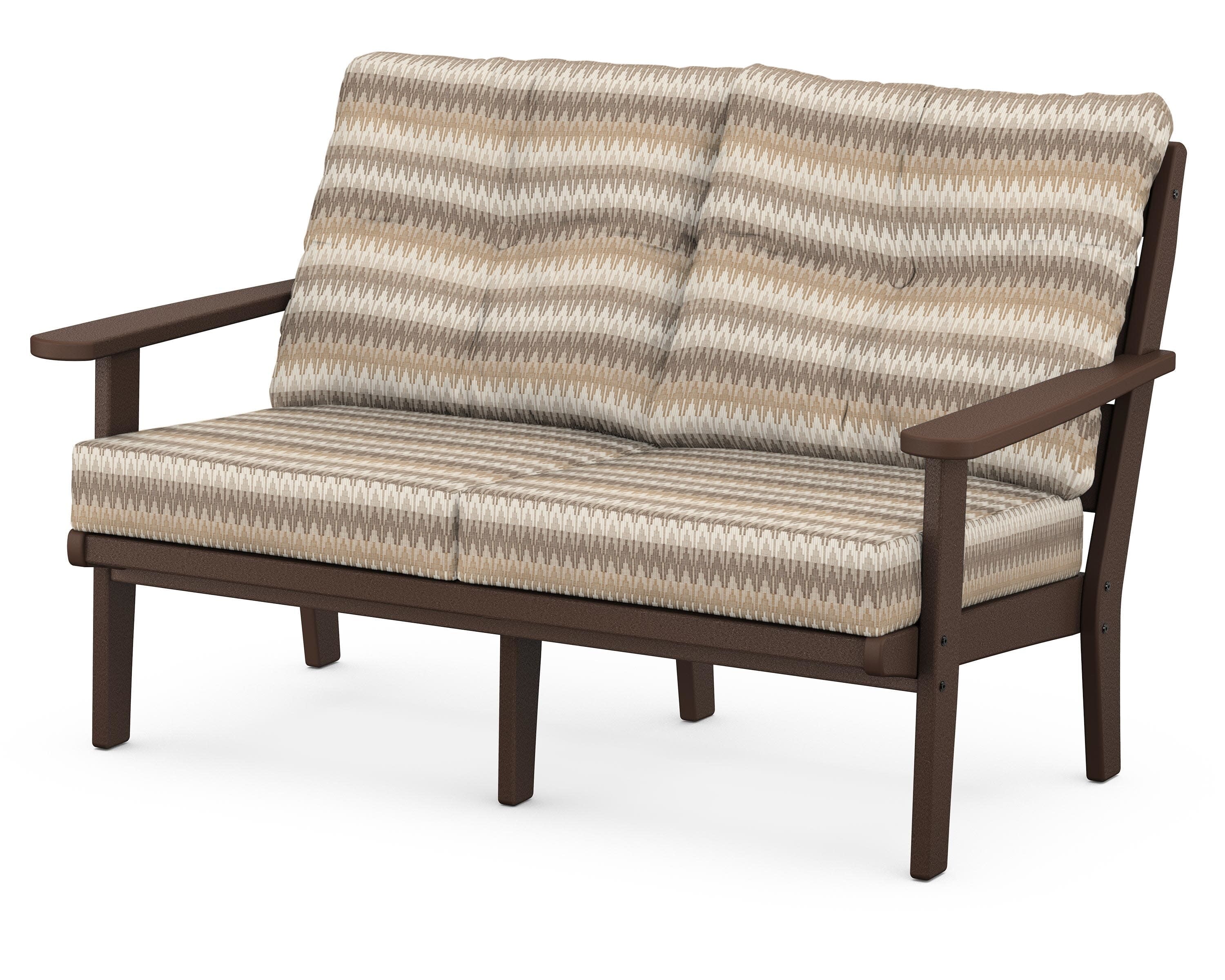 Lakeside Deep Seating Loveseat in Mahogany / Valley Dune