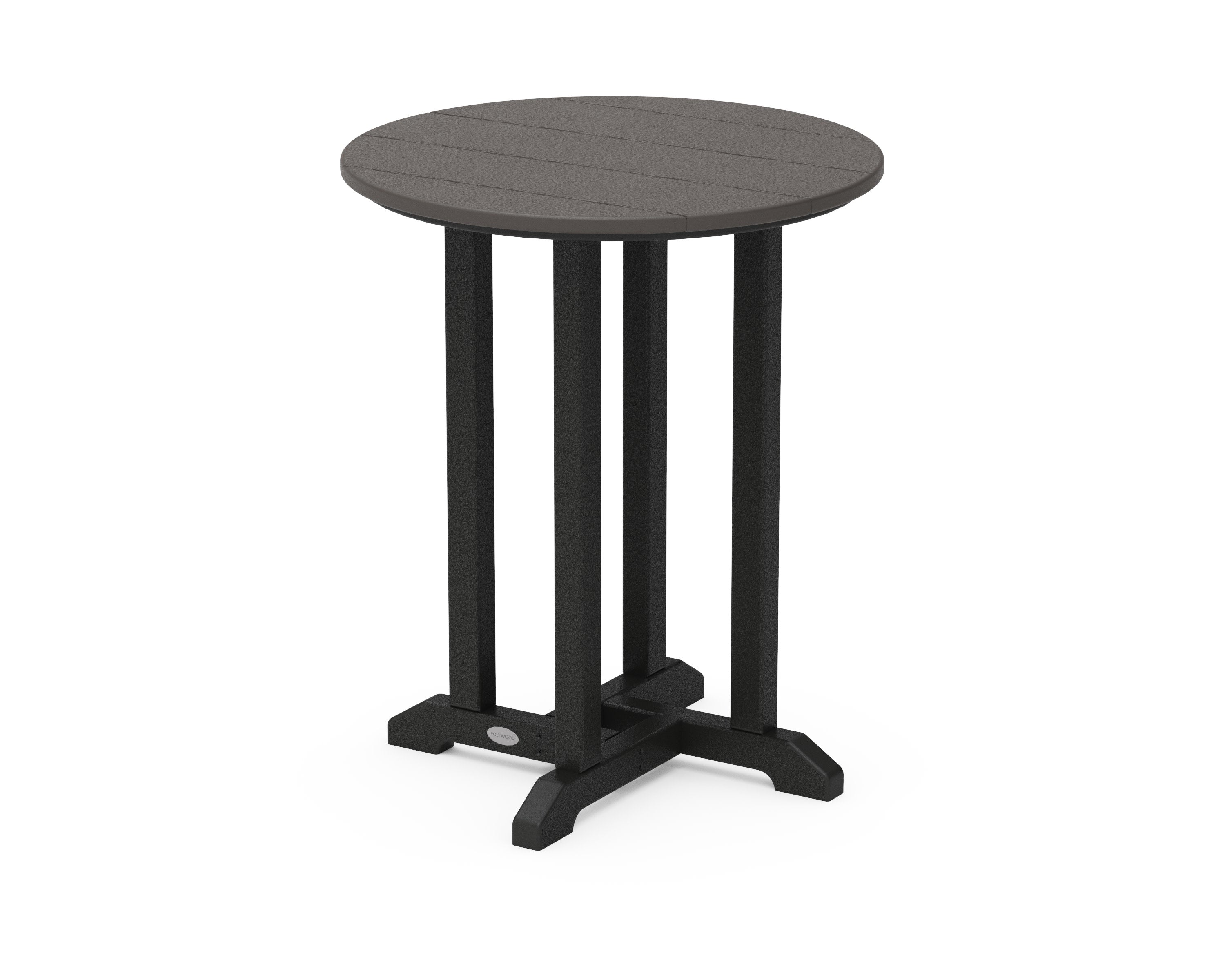 Contempo 24" Round Dining Table in Black / Vintage Coffee
