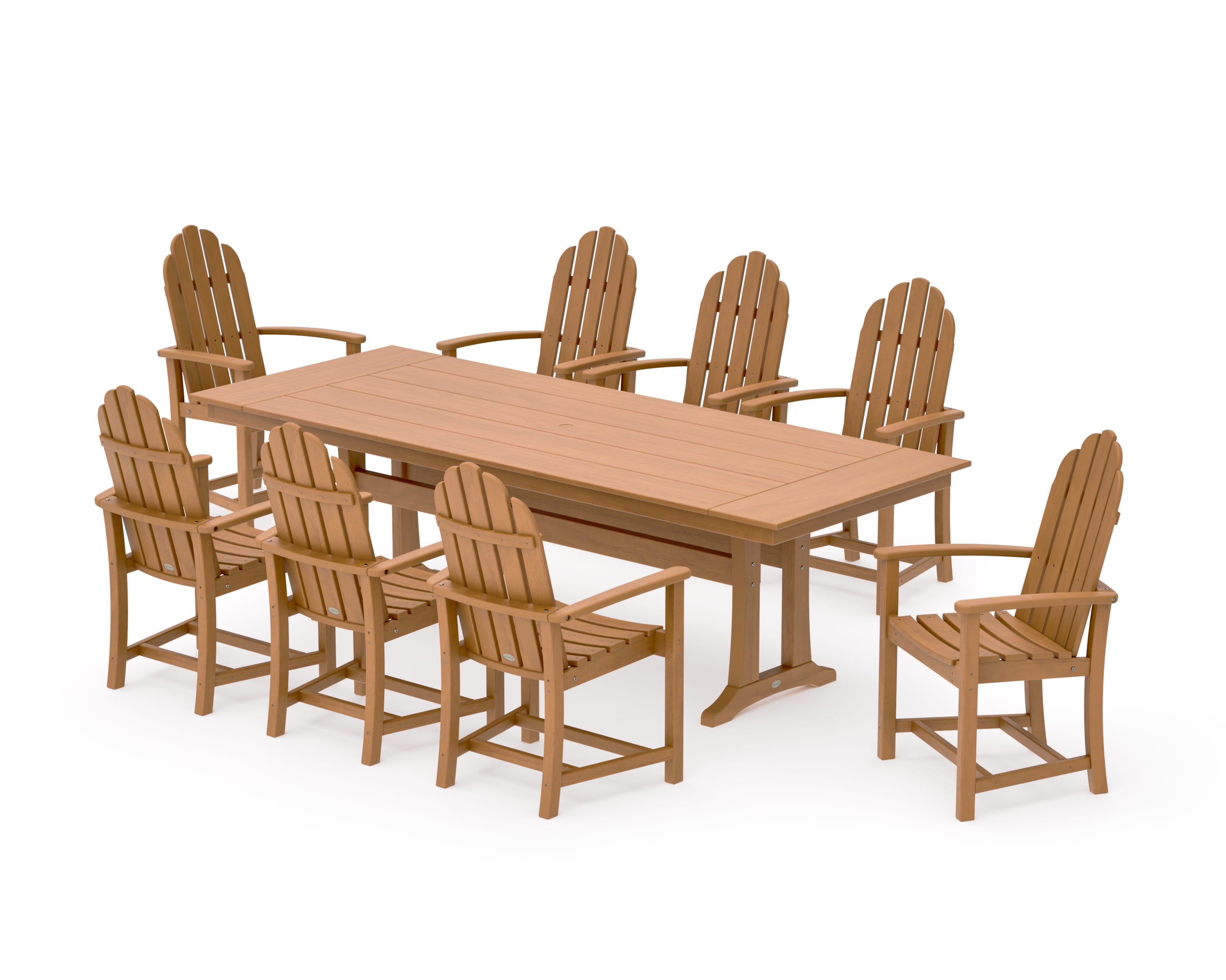 Classic Adirondack 9-Piece Farmhouse Dining Set with Trestle Legs in Natural