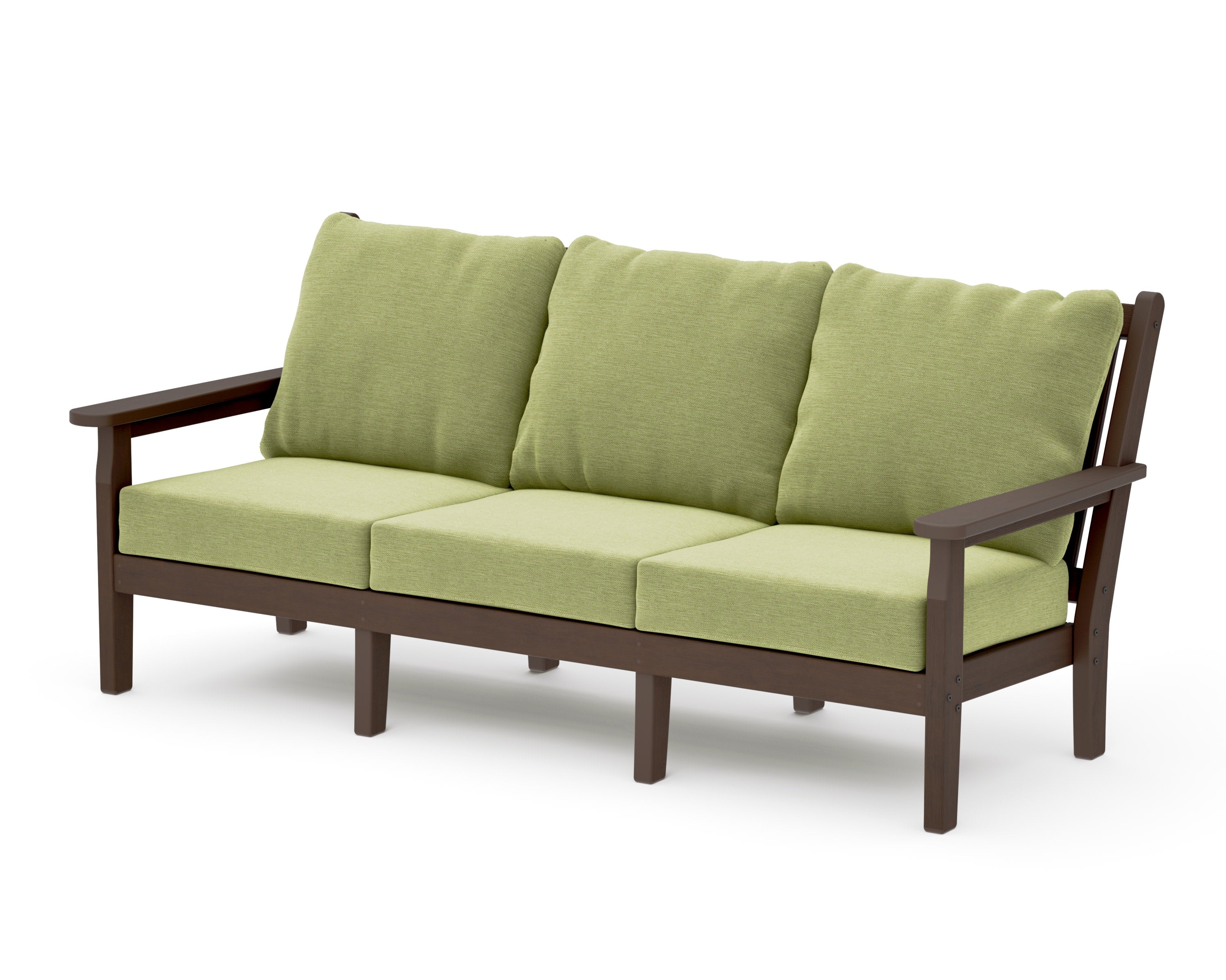 Chippendale Deep Seating Sofa in Kona / Chartreuse Boucle