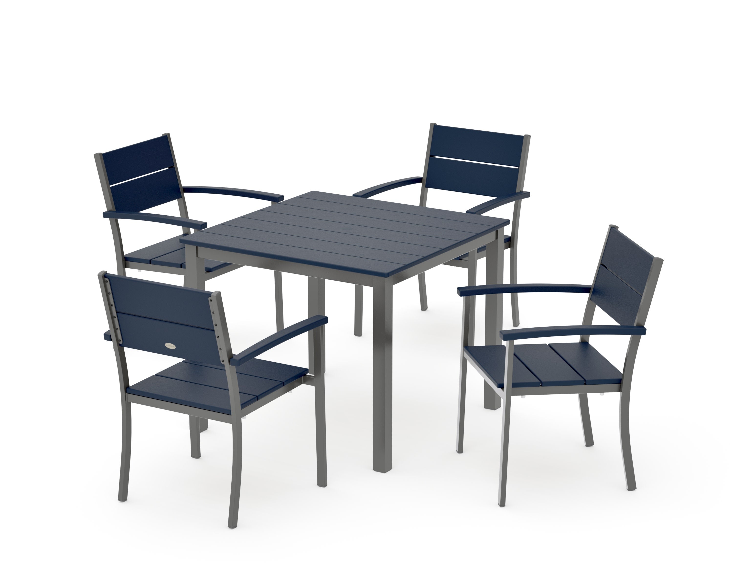 Main Street 5-Piece Dining Set in Charcoal / Navy
