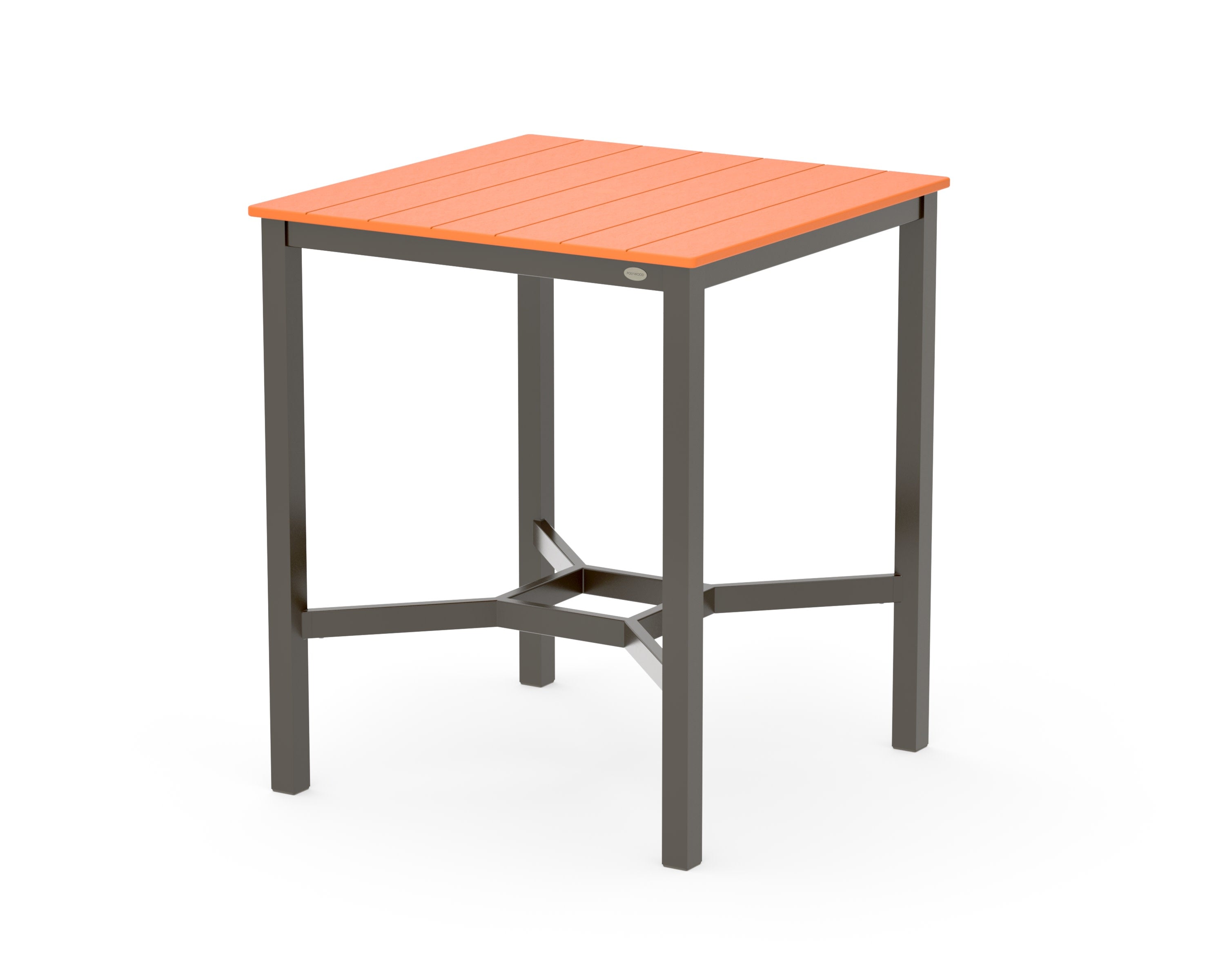Main Street 36 x 36 Bar Table in Bronze / Tangerine