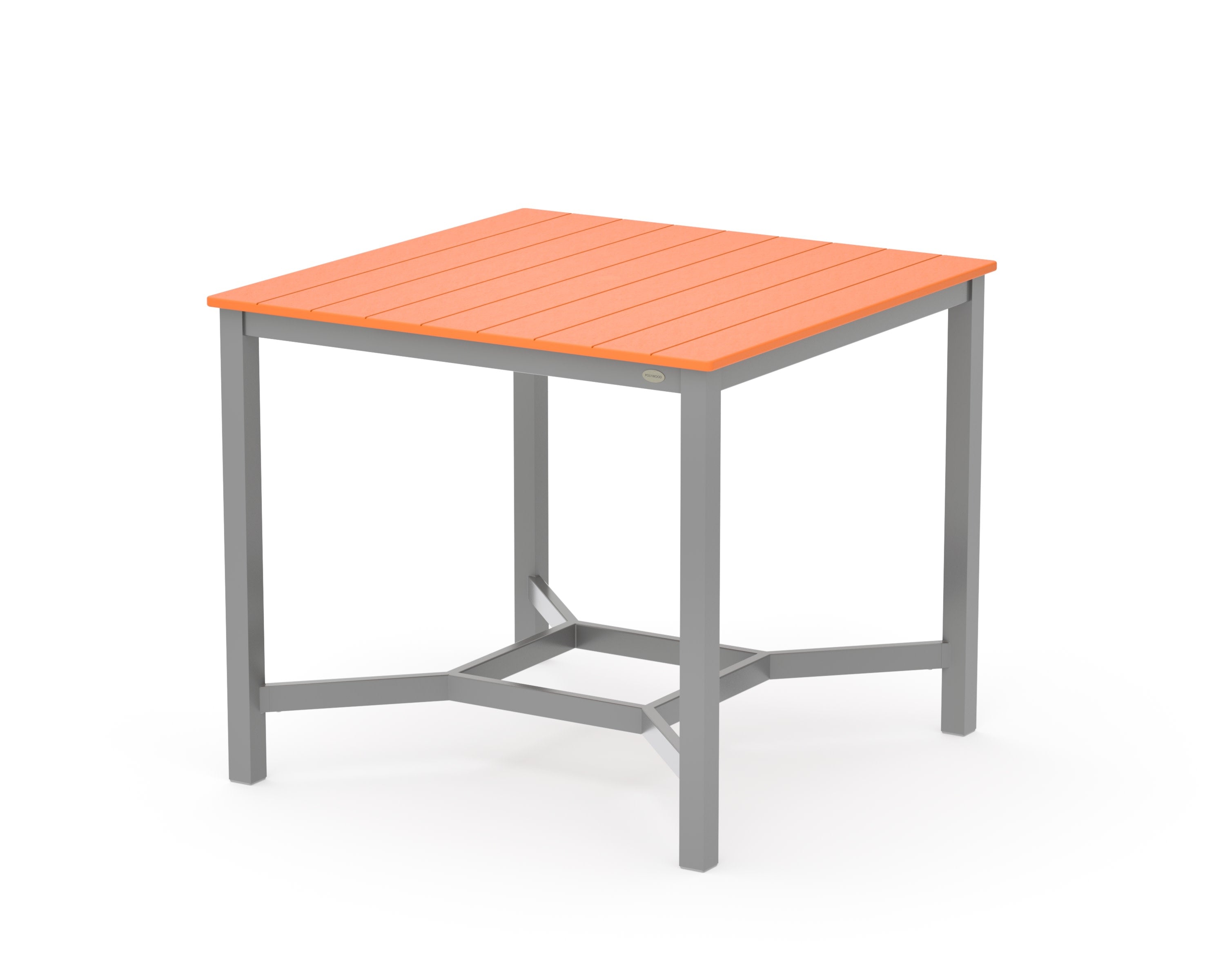 Main Street 42 x 42 Counter Table in Silver / Tangerine