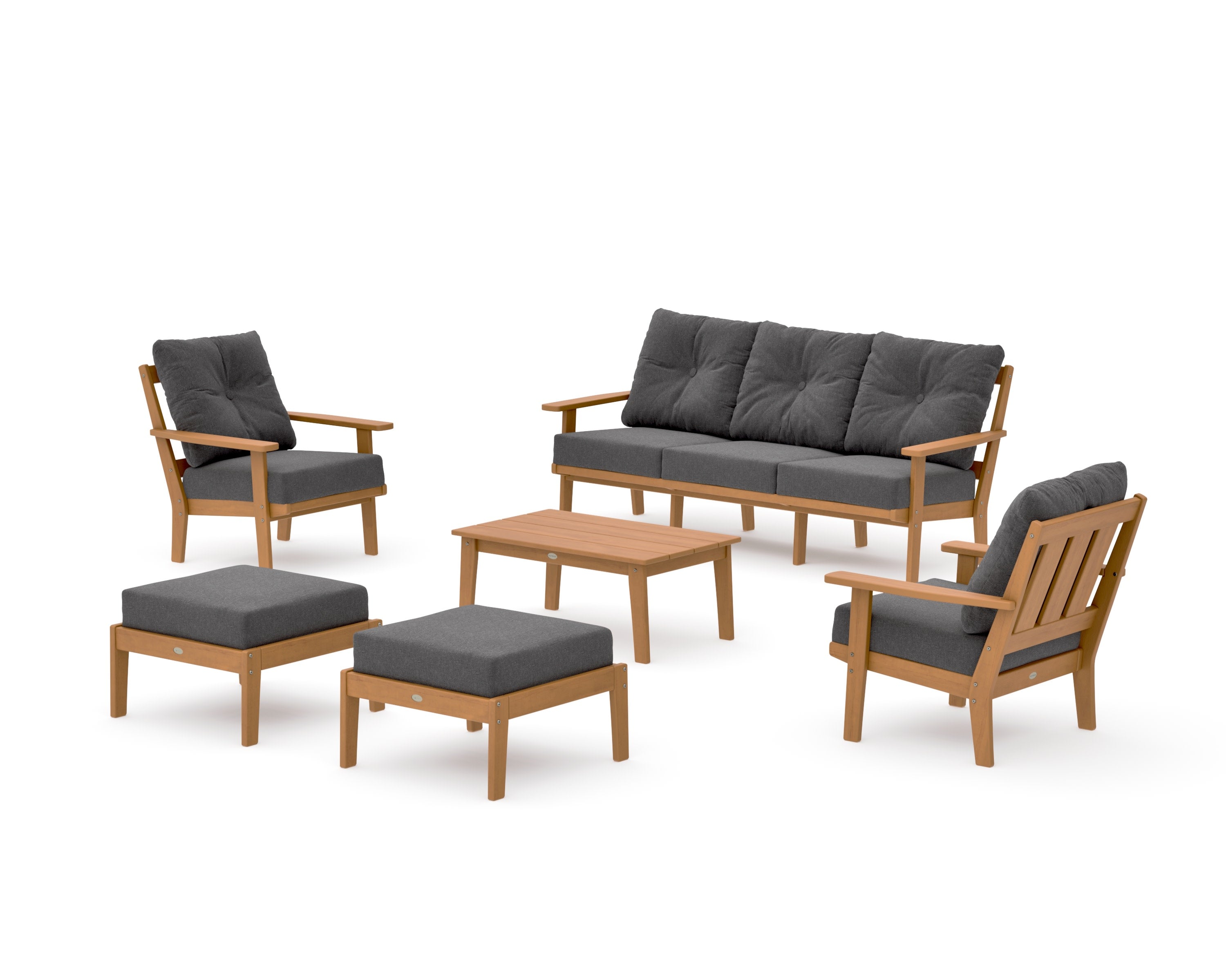 Oxford 6-Piece Lounge Sofa Set in Natural / Ash Charcoal