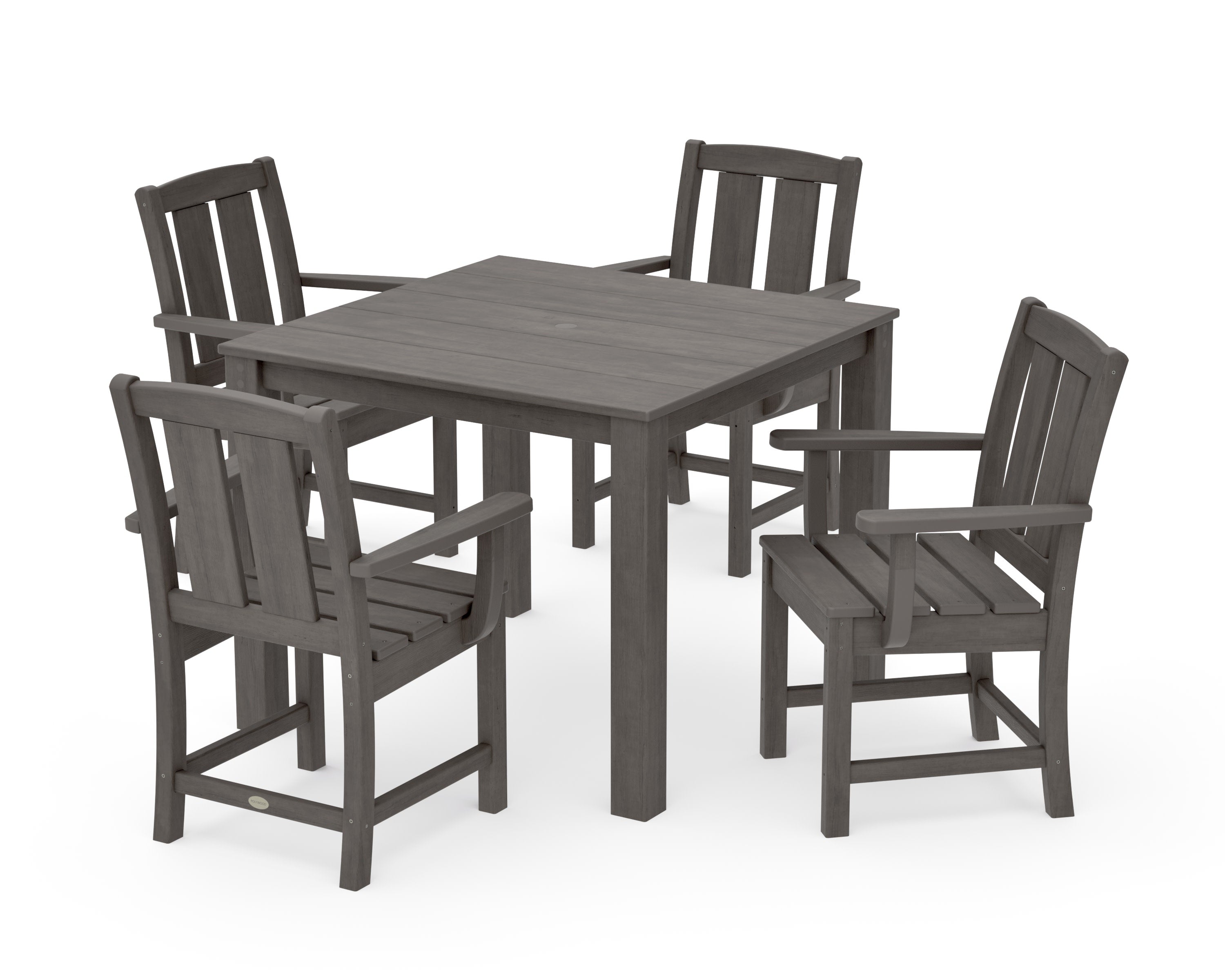 Mission 5-Piece Parsons Dining Set in Driftwood