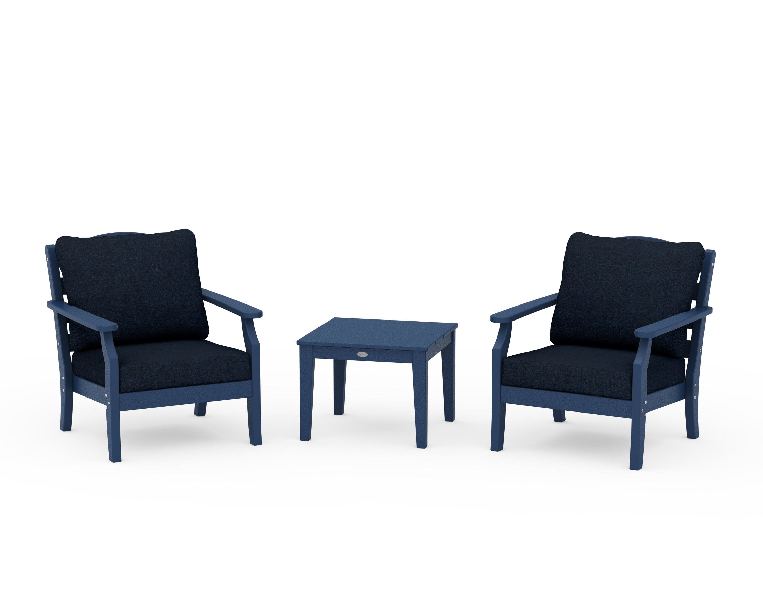 Savannah 3-Piece Deep Seating Set in Navy / Marine Indigo