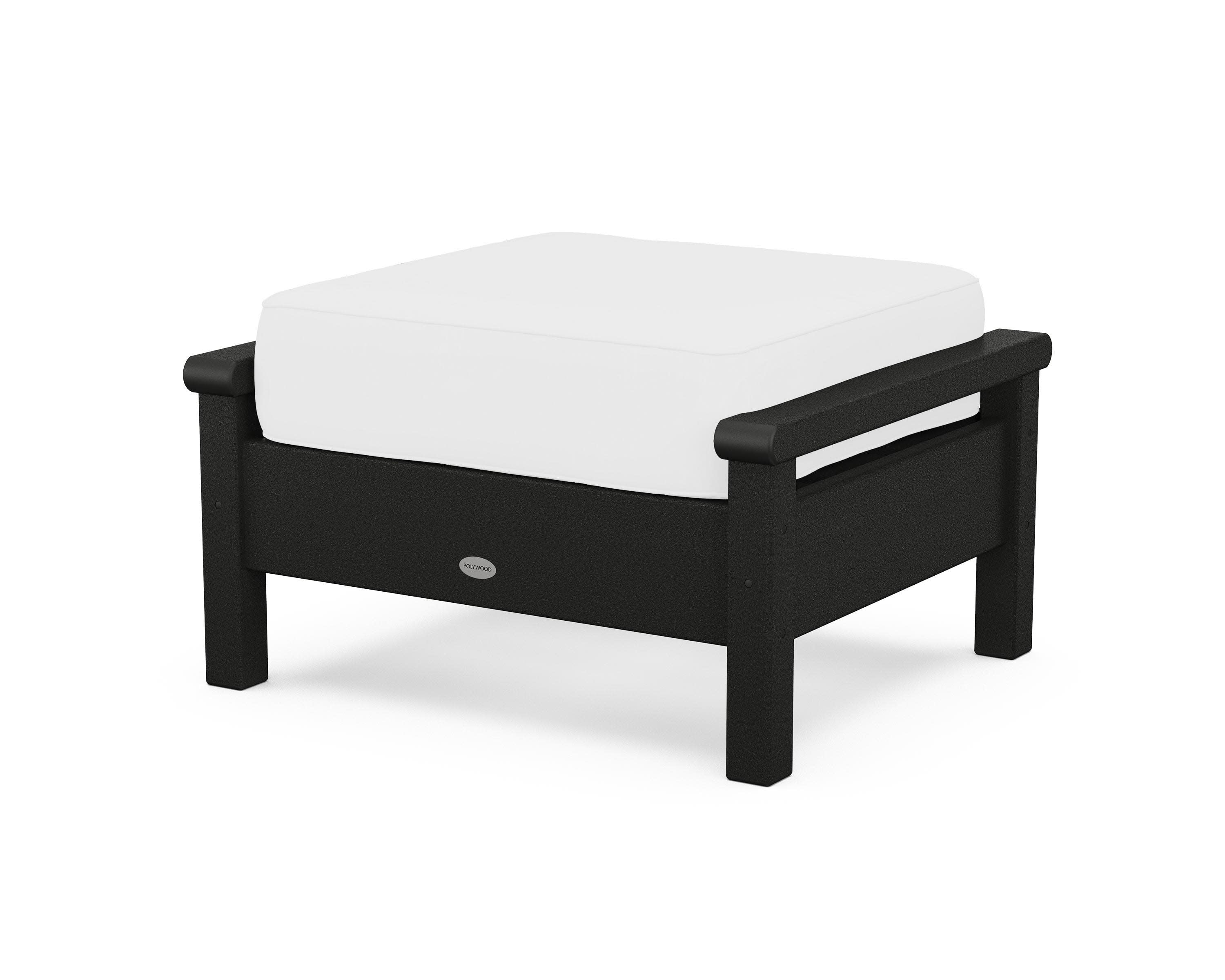 Harbour Deep Seating Ottoman in Black / Natural