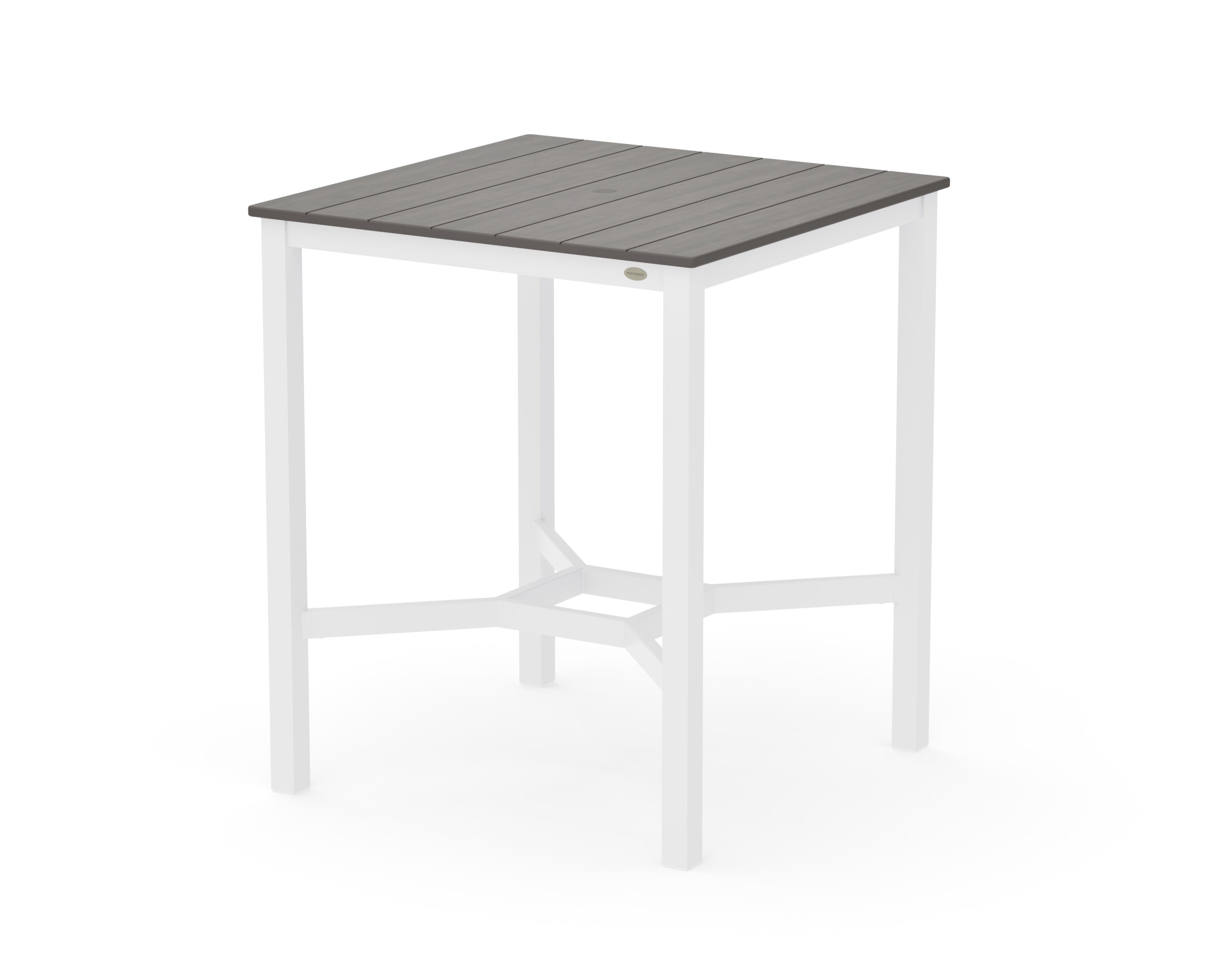 Main Street 36 x 36 Bar Table in White / Driftwood