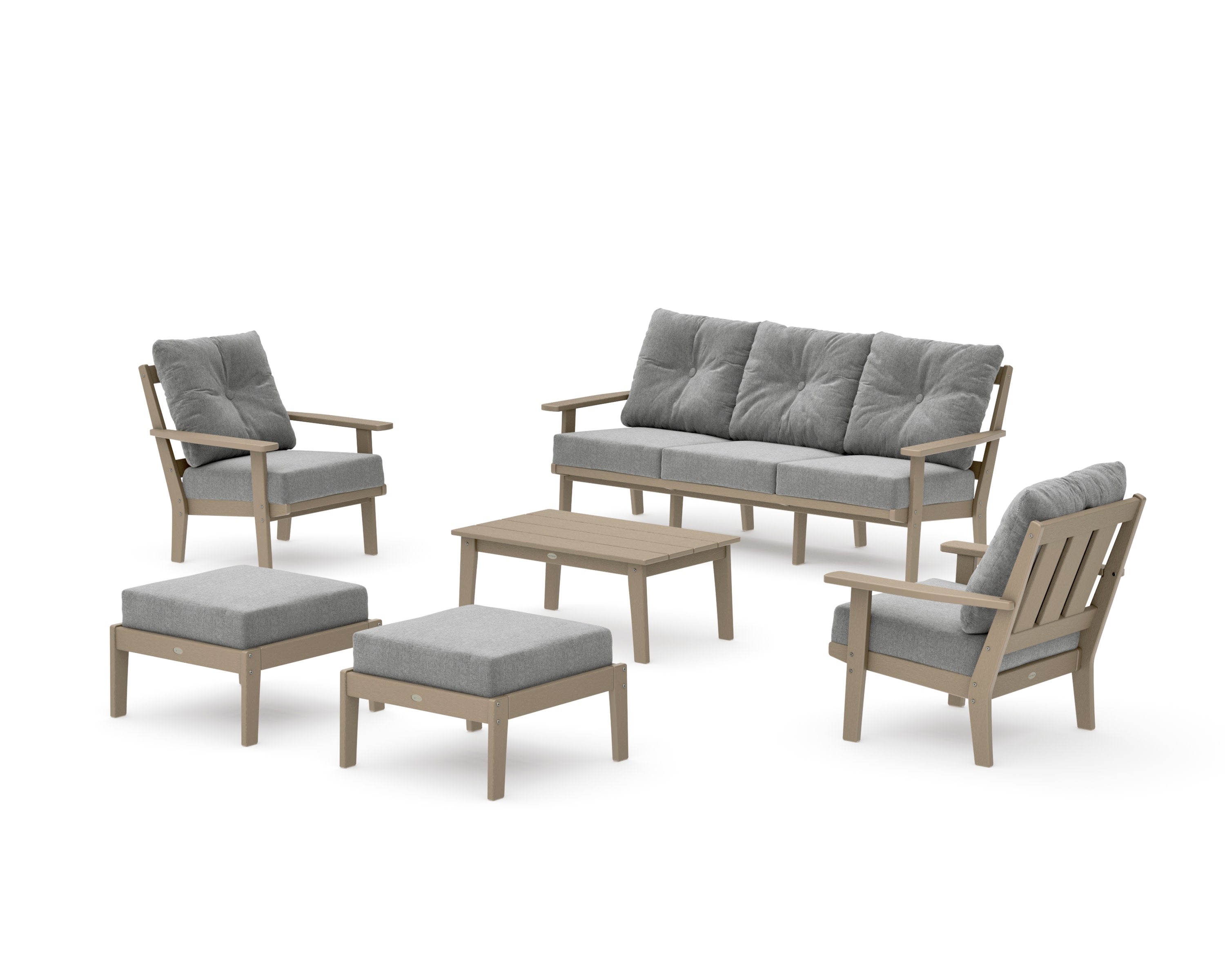 Oxford 6-Piece Lounge Sofa Set in Vintage Sahara / Grey Mist