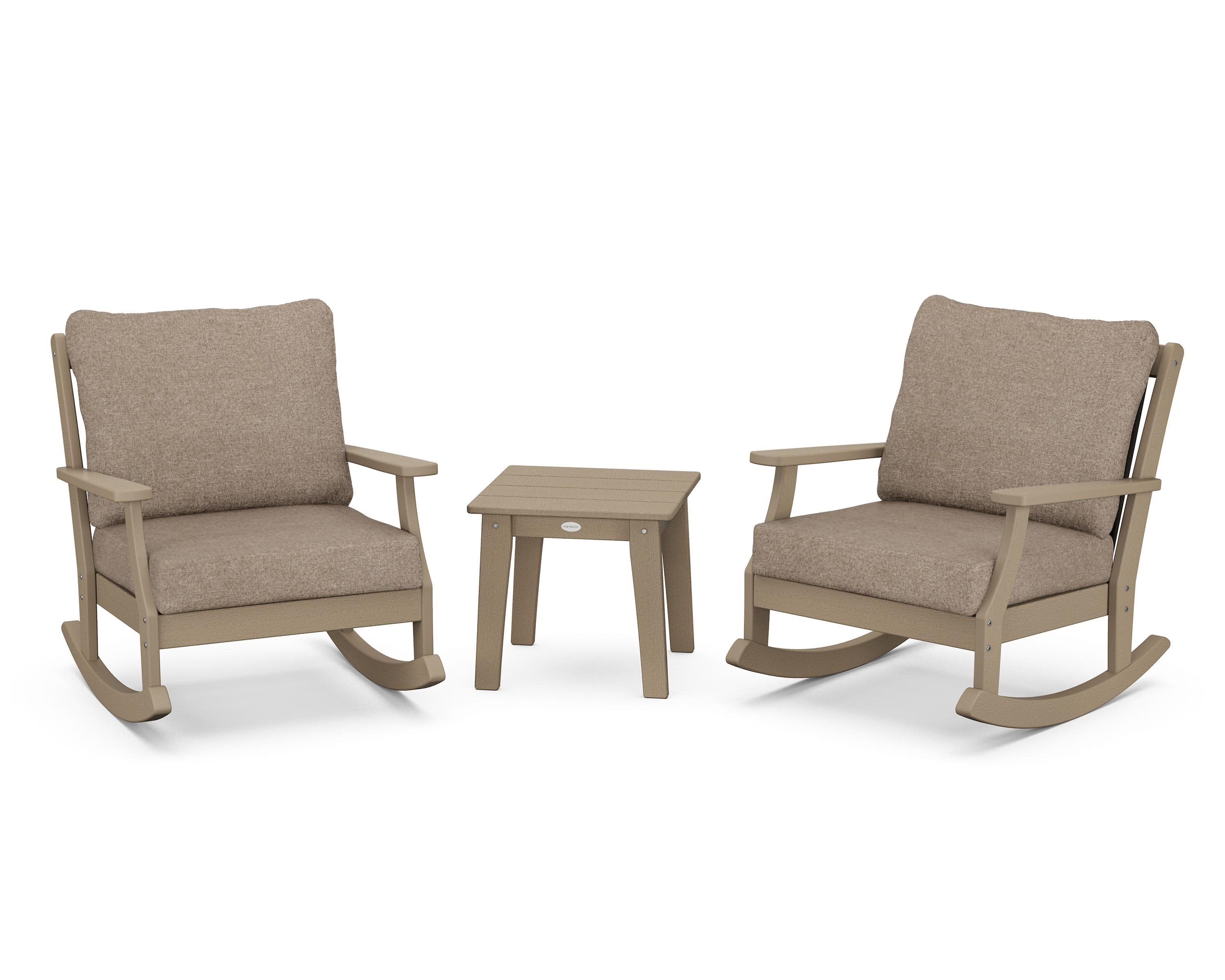 Braxton 3-Piece Deep Seating Rocker Set in Vintage Sahara / Spiced Burlap