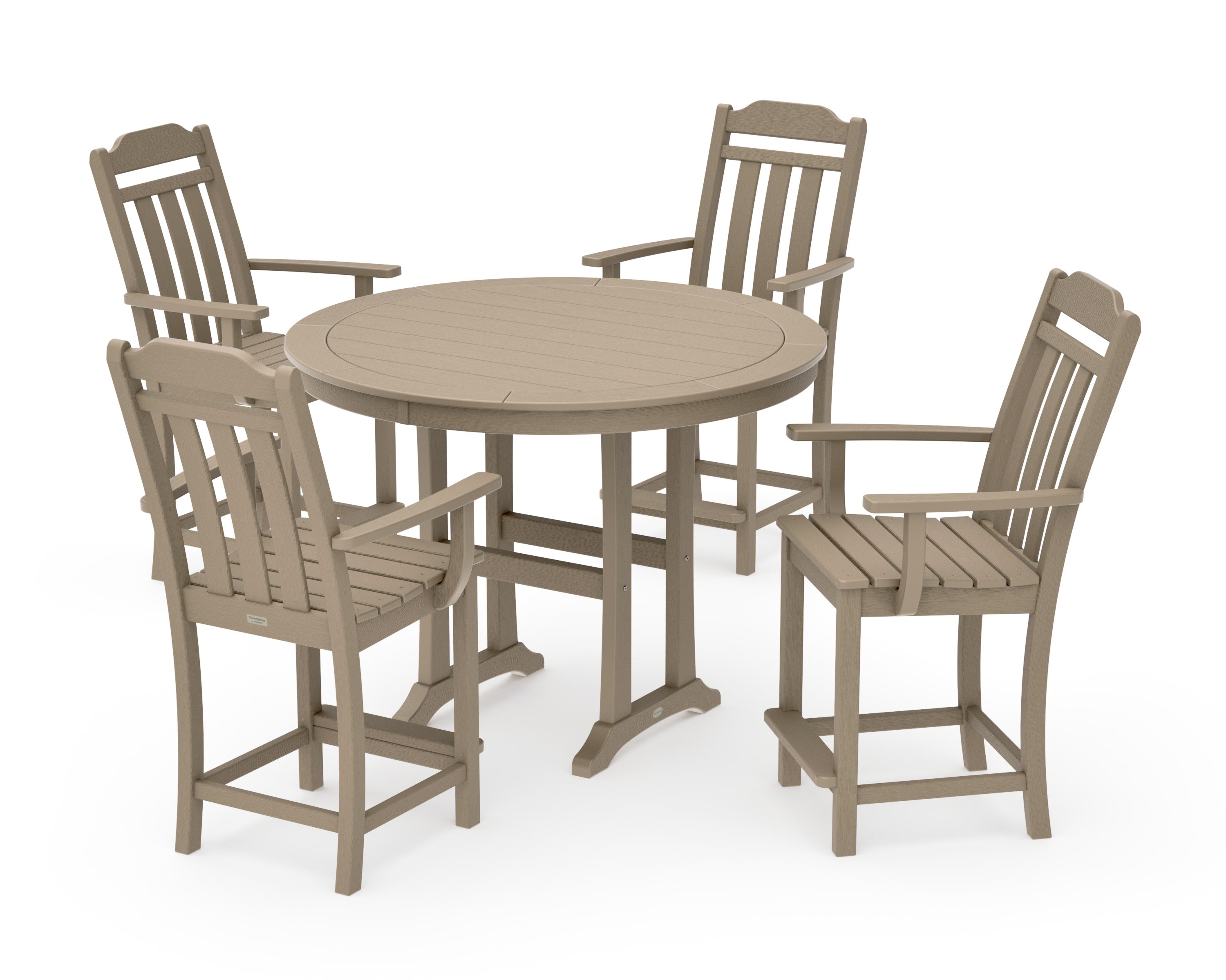 Cottage 5-Piece Round Counter Set in Vintage Sahara