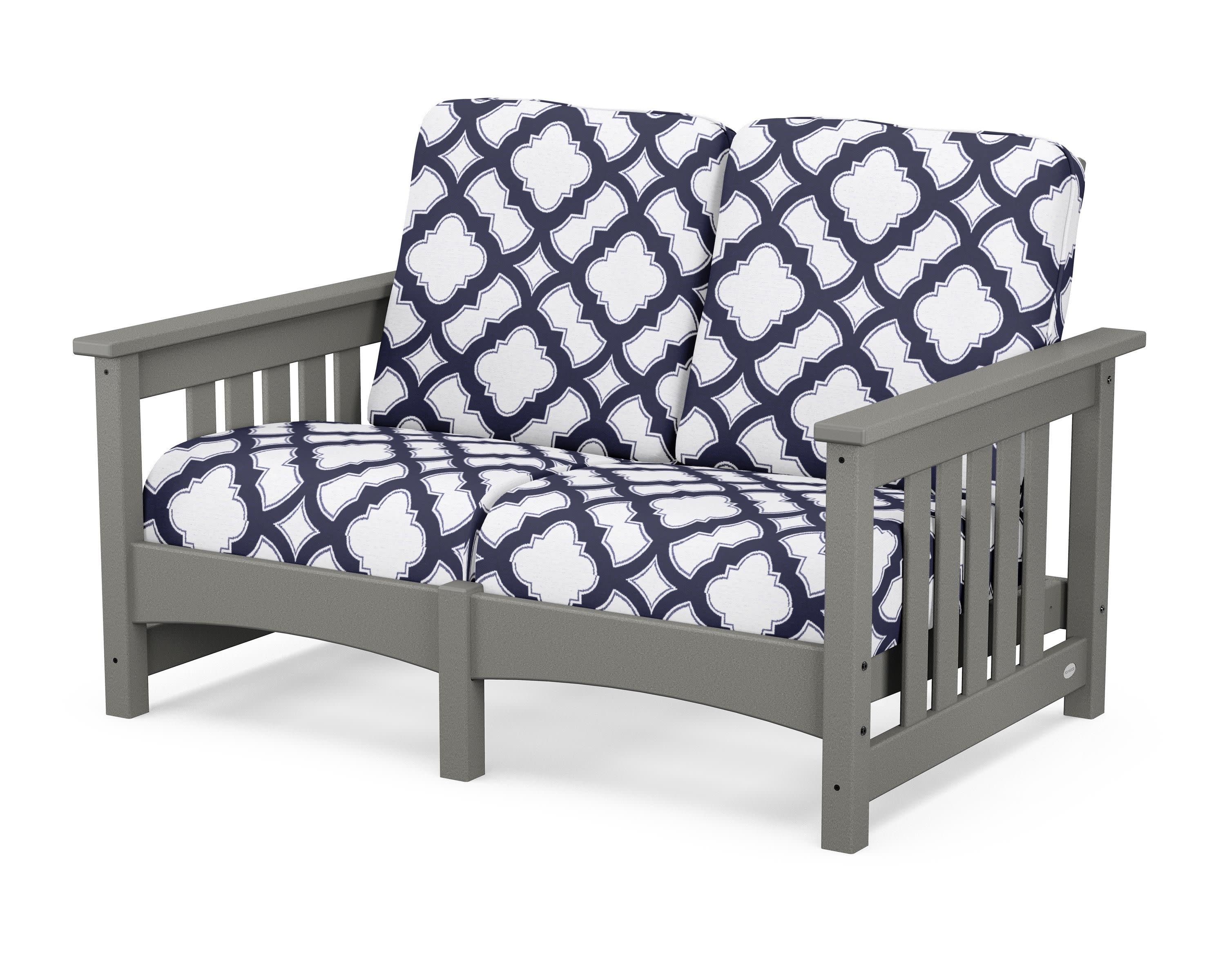 Club Mission Loveseat in Slate Grey / Trellis Navy