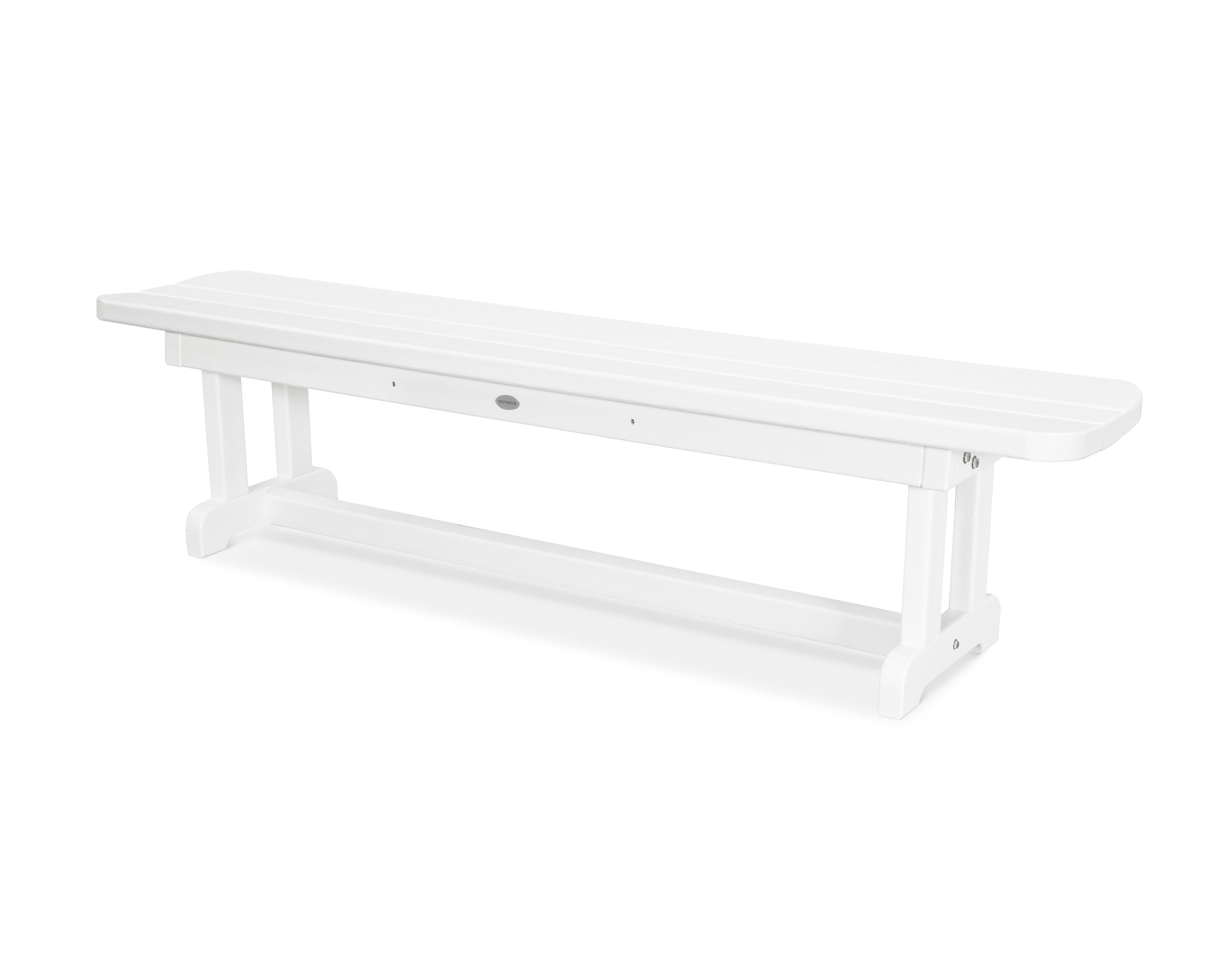 Park 72" Harvester Backless Bench in White