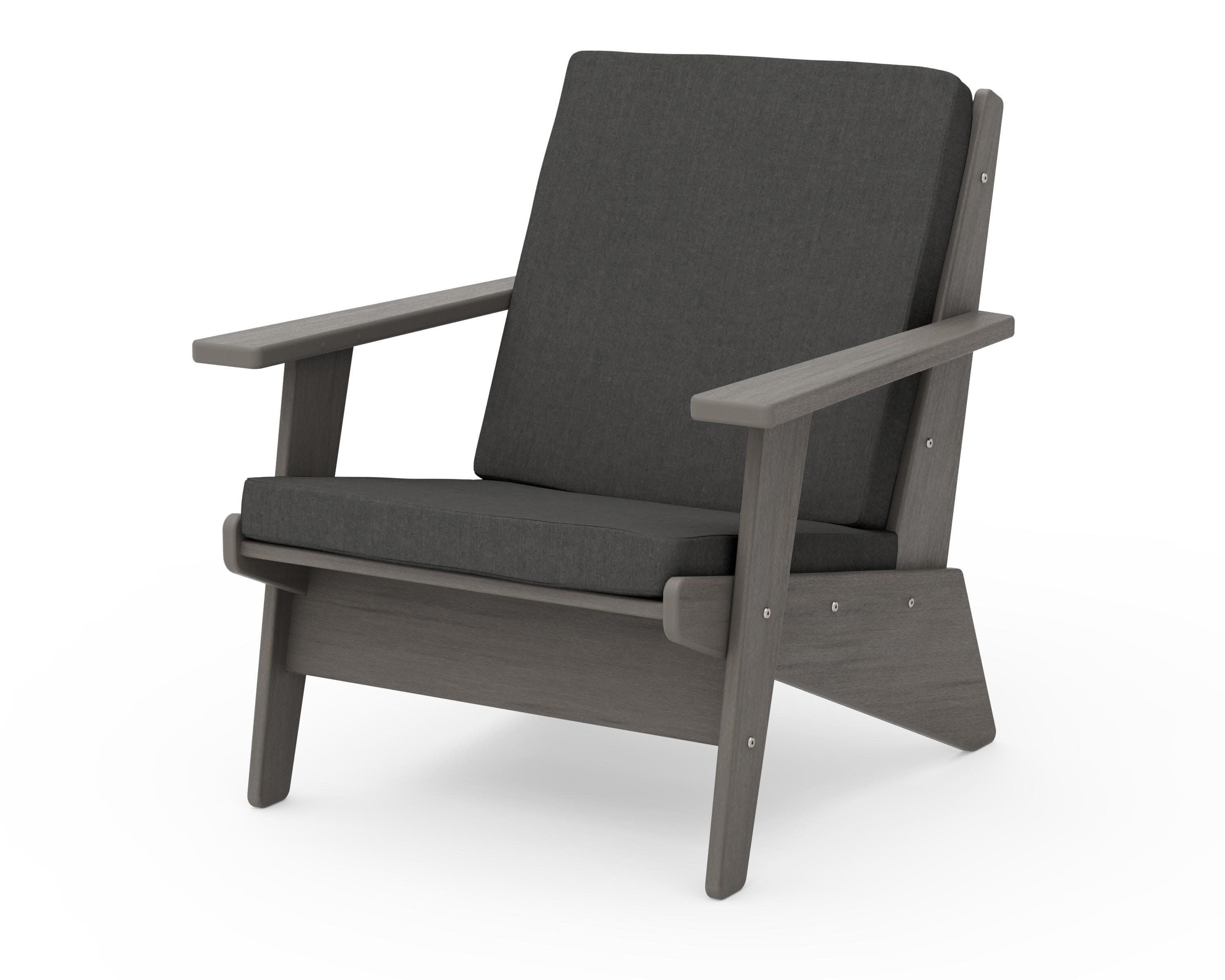 Riviera Modern Lounge Chair in Driftwood / Spectrum Carbon