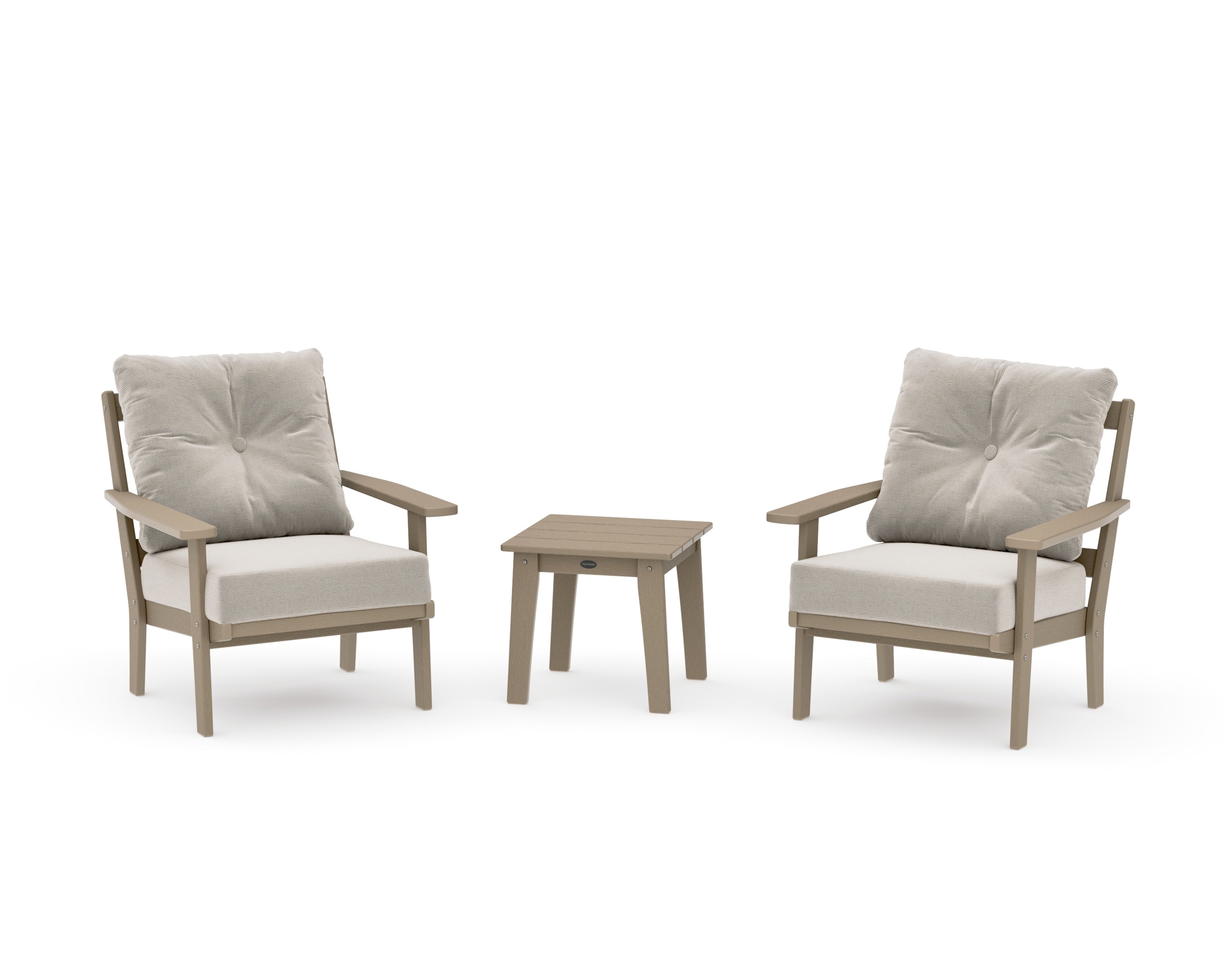 Oxford 3-Piece Deep Seating Set in Vintage Sahara / Dune Burlap