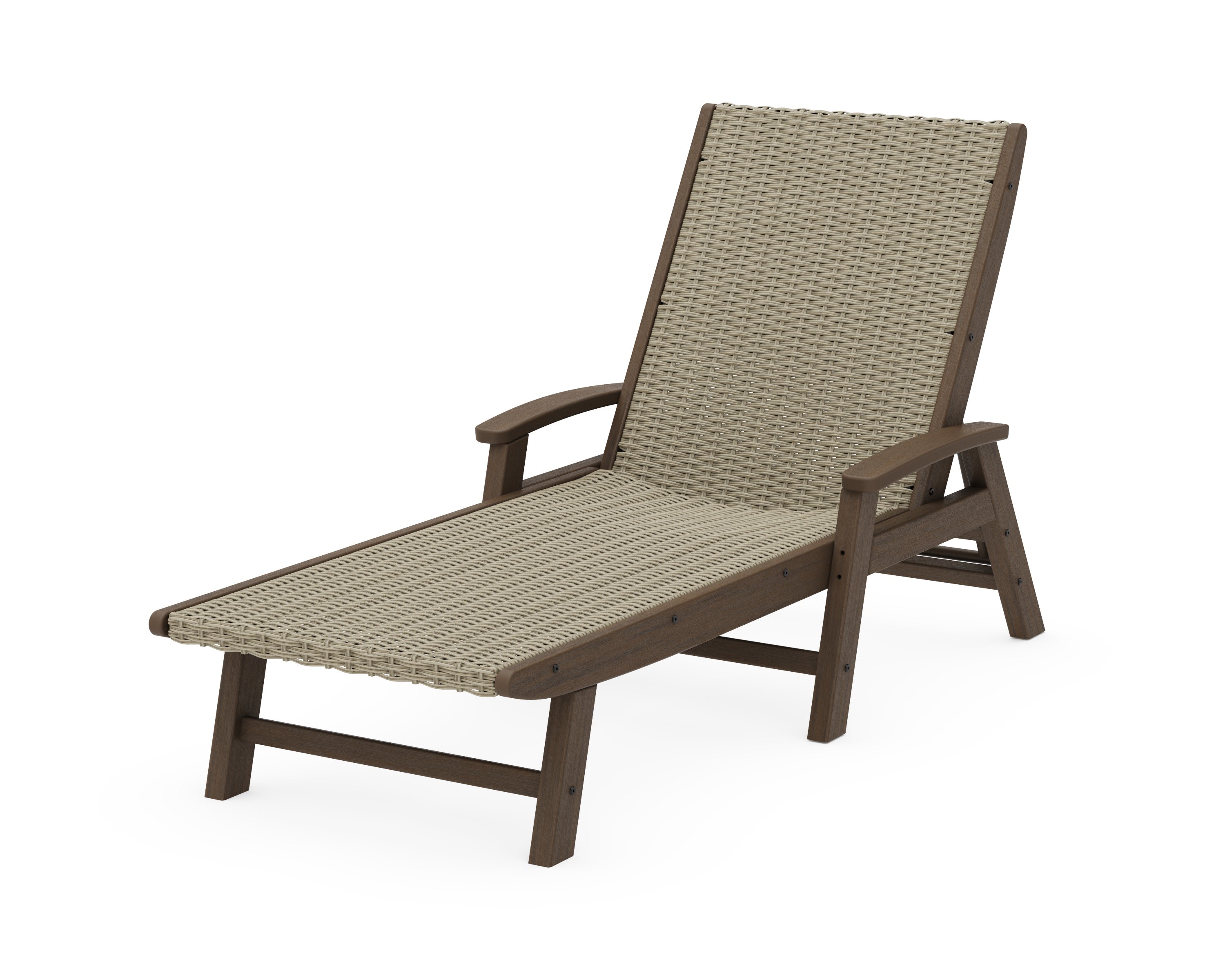 Coastal Woven Chaise with Arms in Kona / Dune Grass