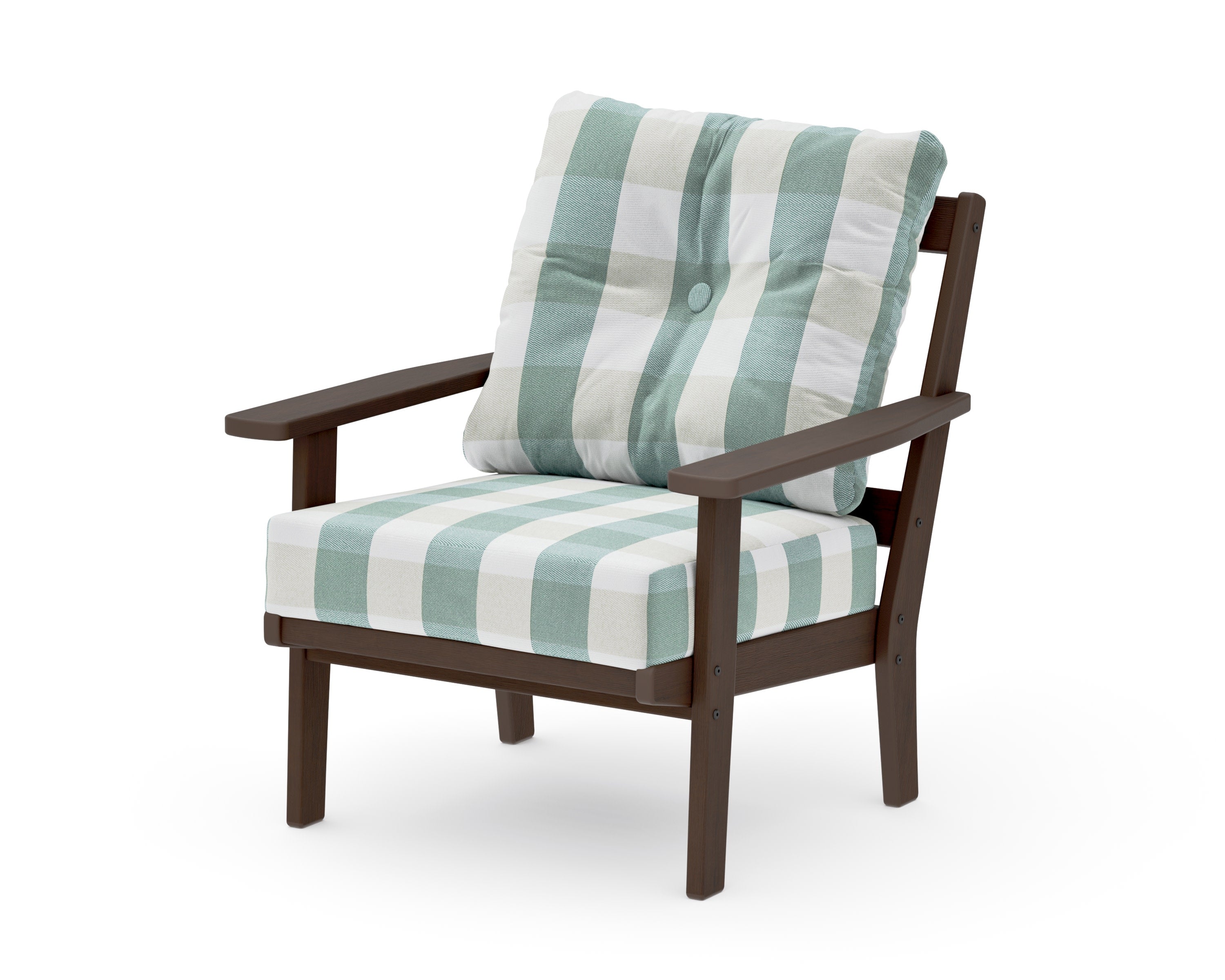 Oxford Deep Seating Chair in Kona / Buffalo Plaid Glacier Spa