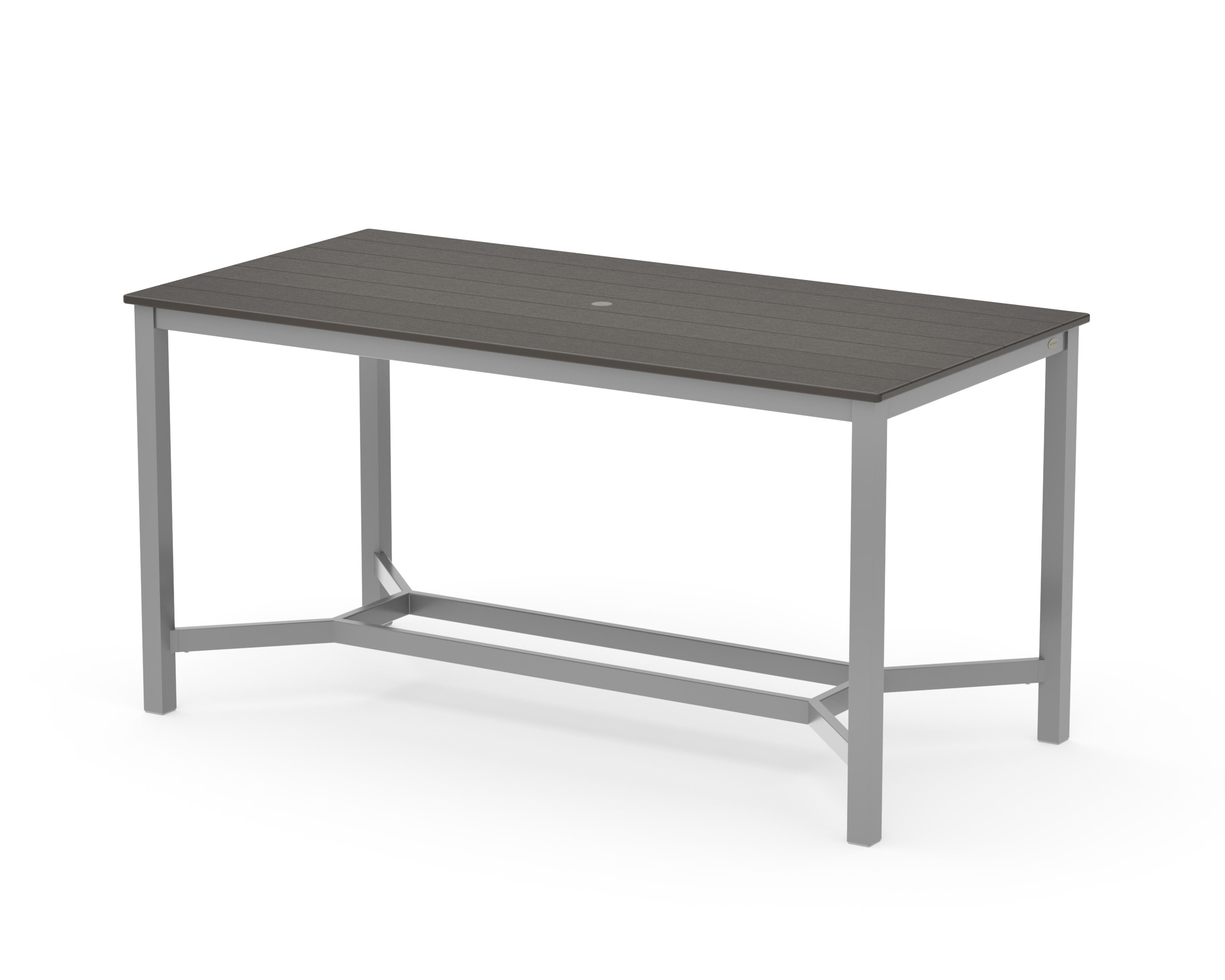 Main Street 36 x 72 Counter Table in Silver / Vintage Coffee