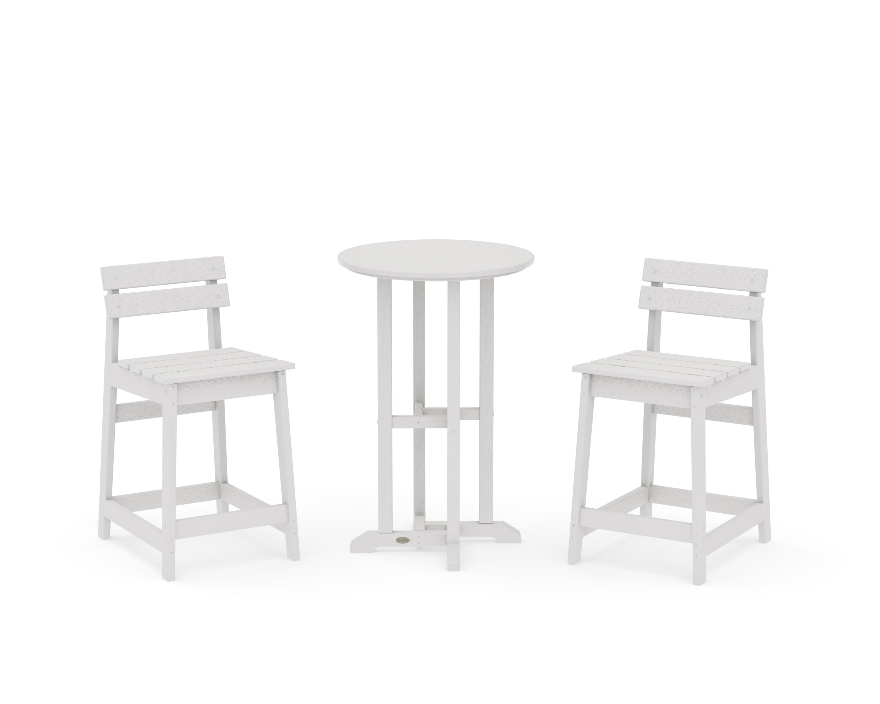 Modern Studio Plaza Lowback 3-Piece Bistro Counter Set in Vintage White