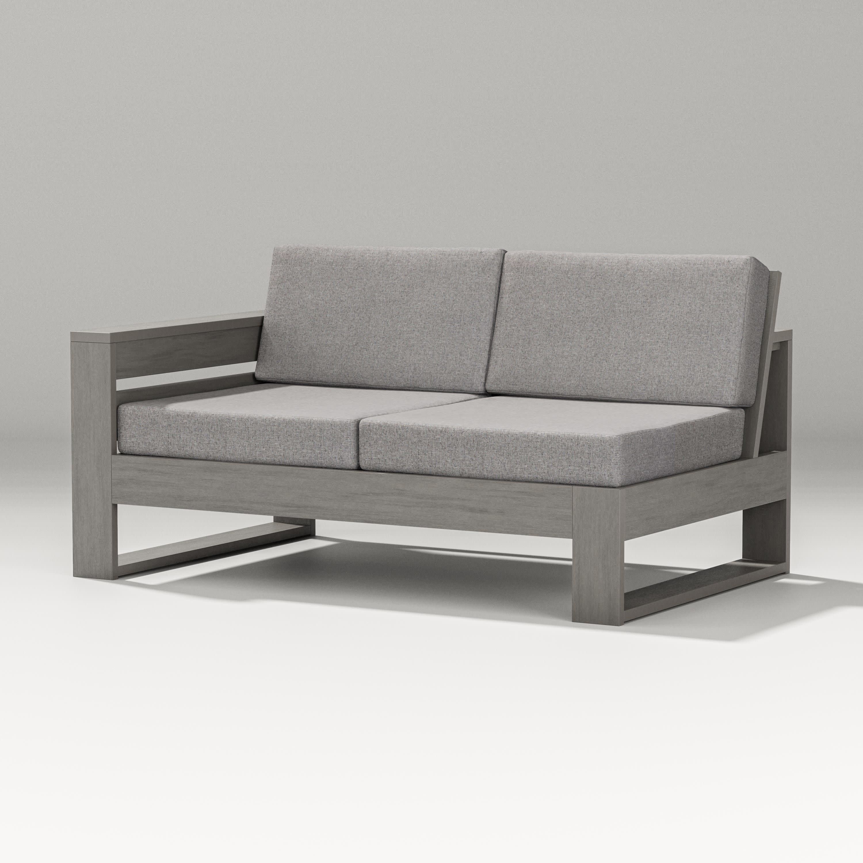 Latitude Modular Left Arm Loveseat in Driftwood / Grey Mist