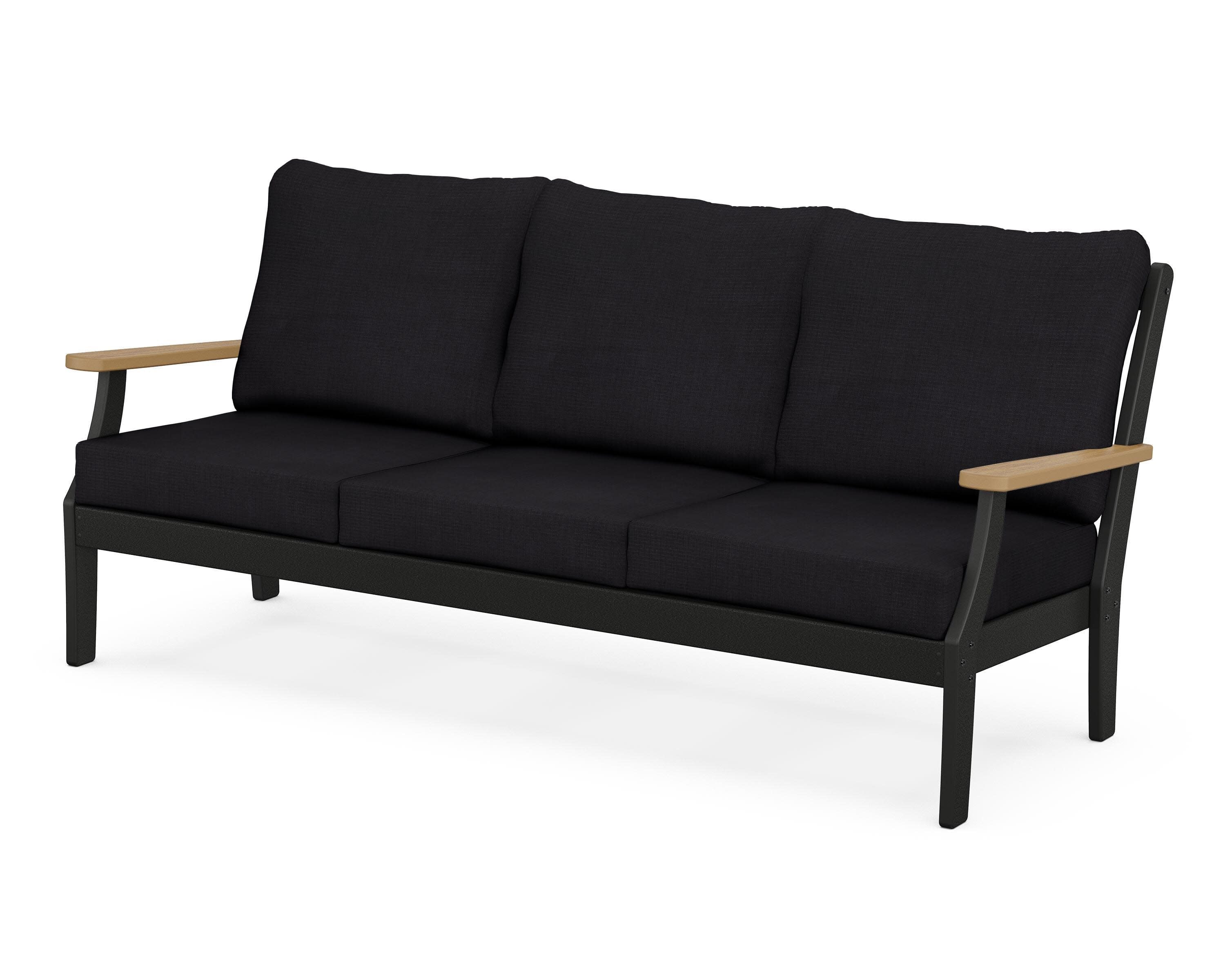 Braxton Deep Seating Sofa in Black / Natural / Midnight Linen