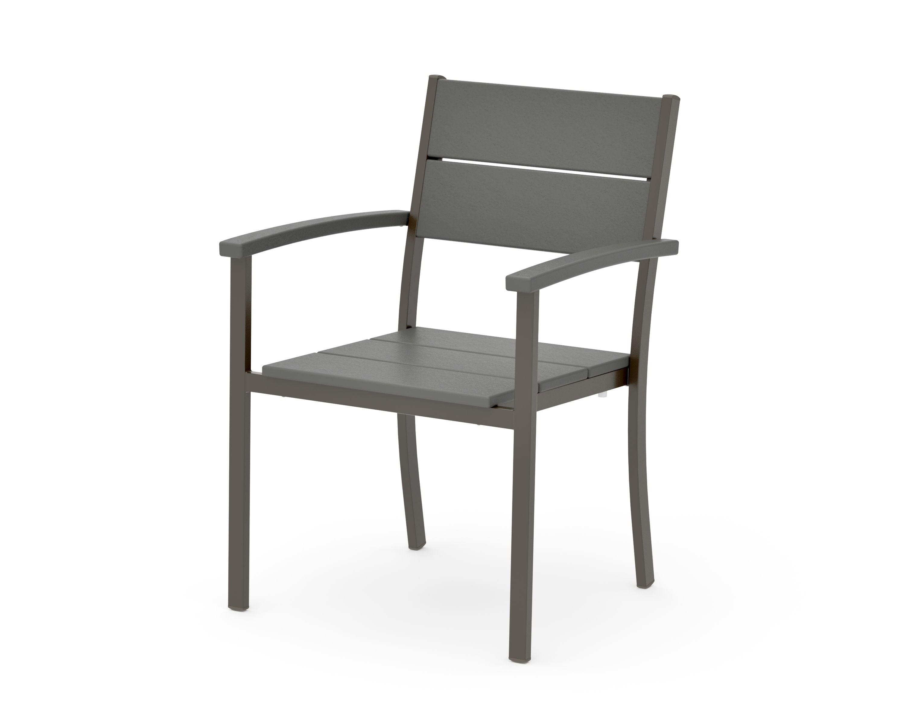 Main Street Stacking Dining Arm Chair in Bronze / Slate Grey