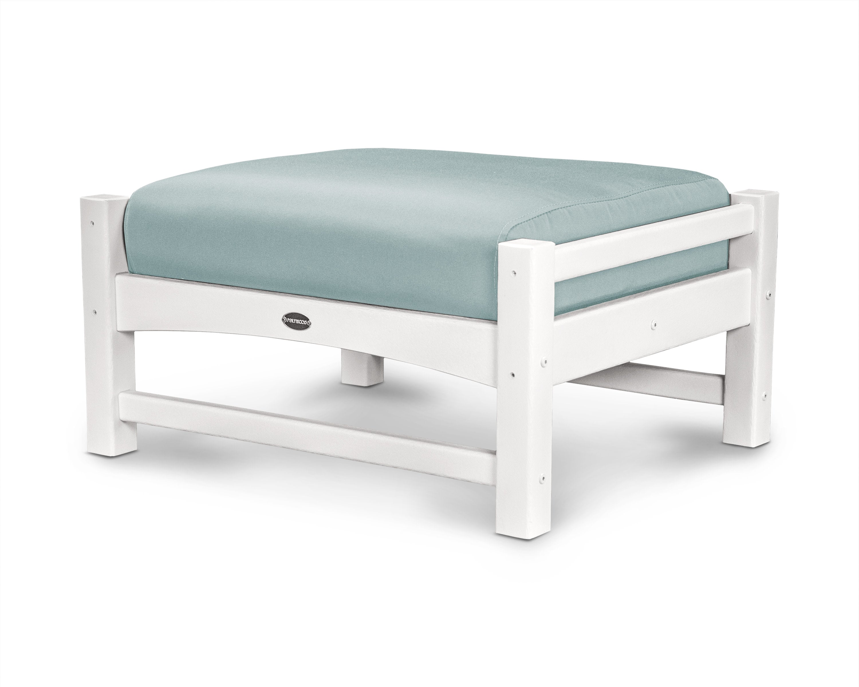 Club Ottoman in White / Spa