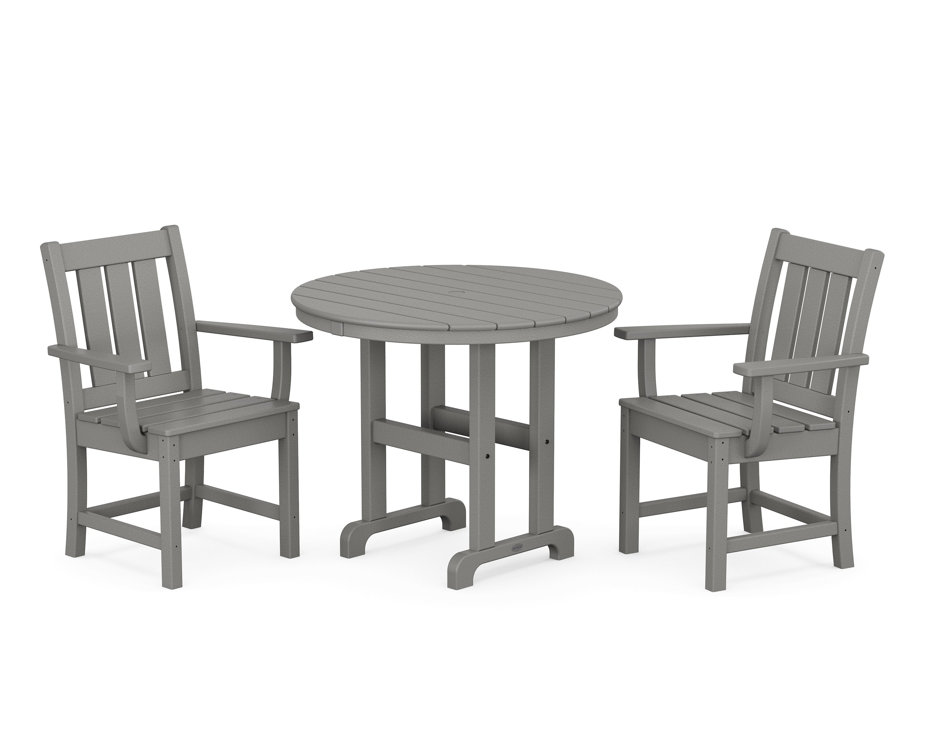 Oxford 3-Piece Farmhouse Dining Set in Slate Grey