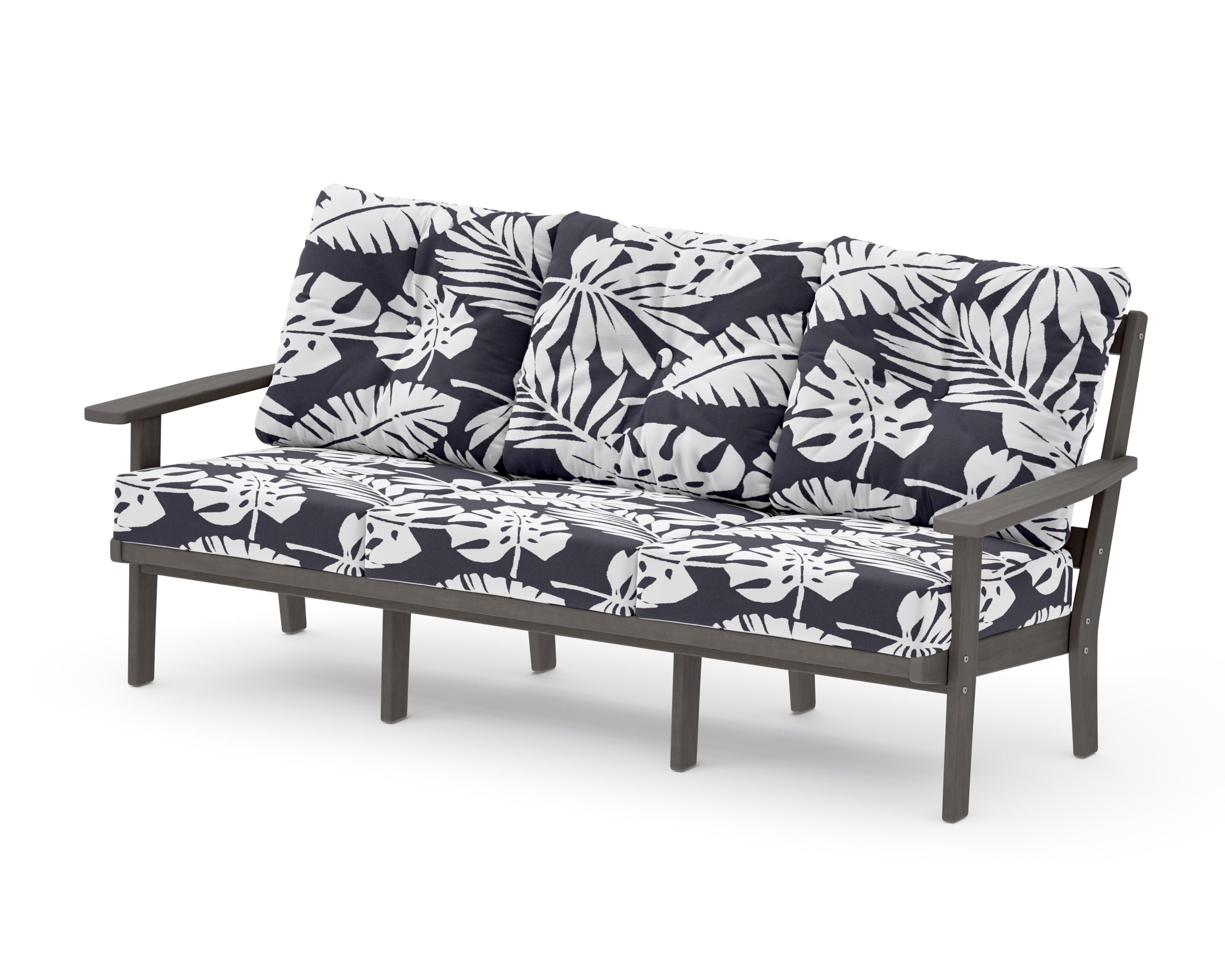 Oxford Deep Seating Sofa in Driftwood / Leaf Navy