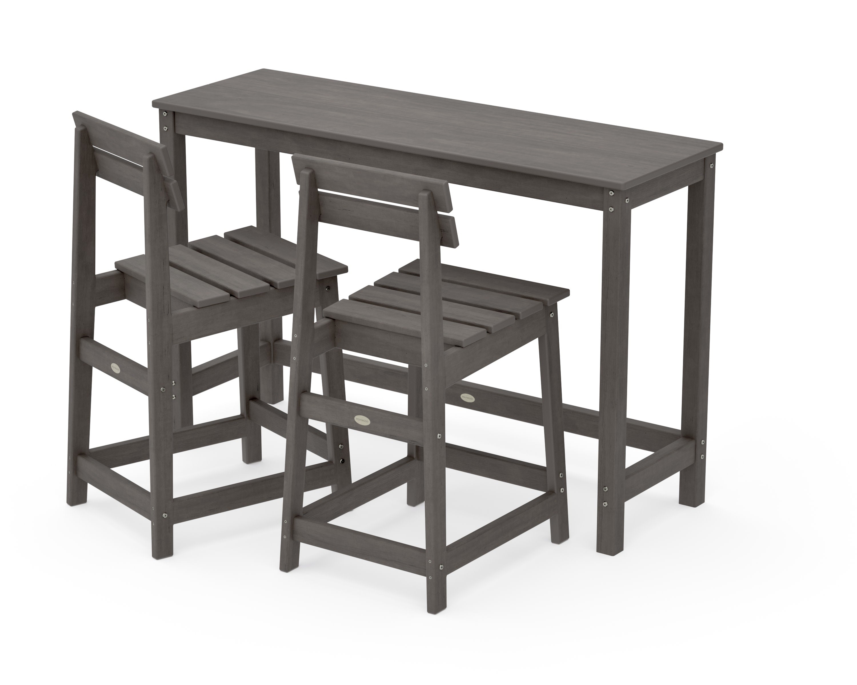 Modern Studio Plaza Counter Chair 3-Piece Balcony Set in Driftwood